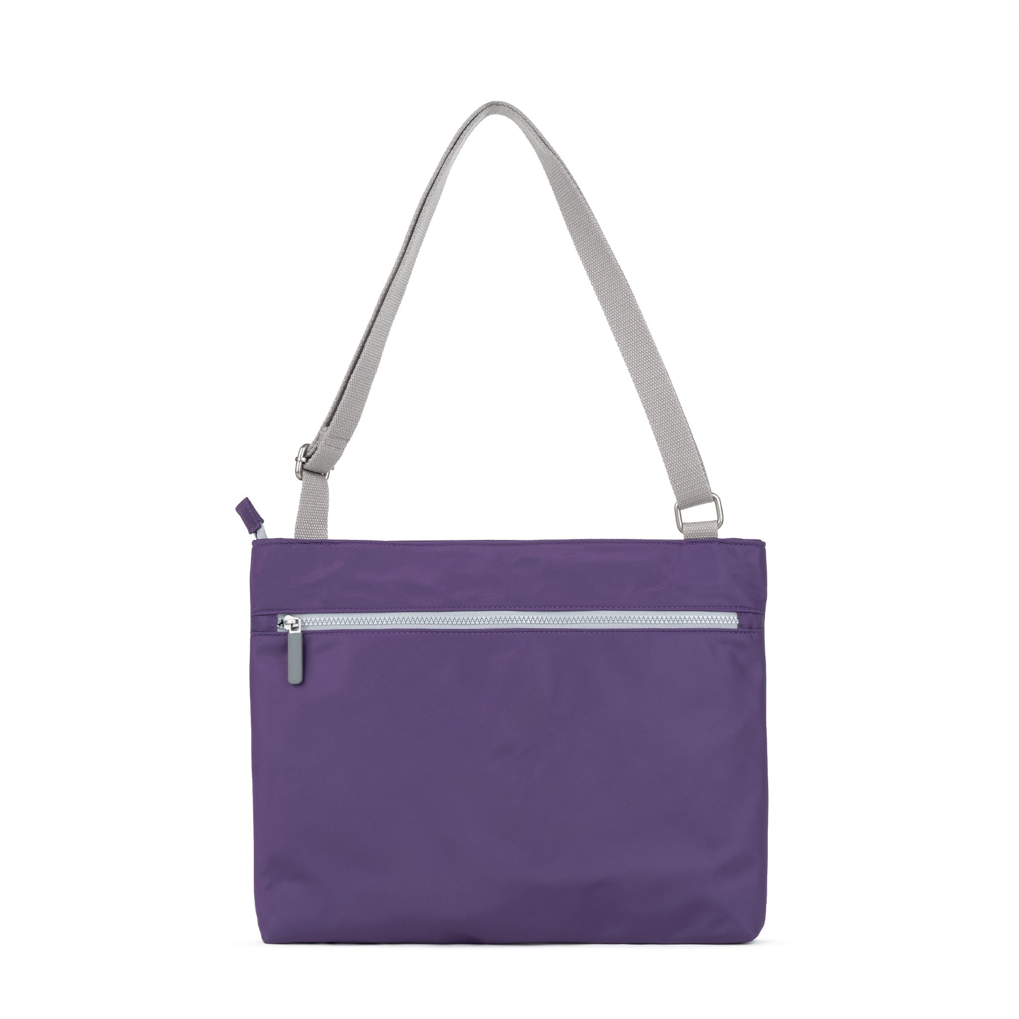 Roka London Moorgate Medium skulderveske Majestic Purple laptop