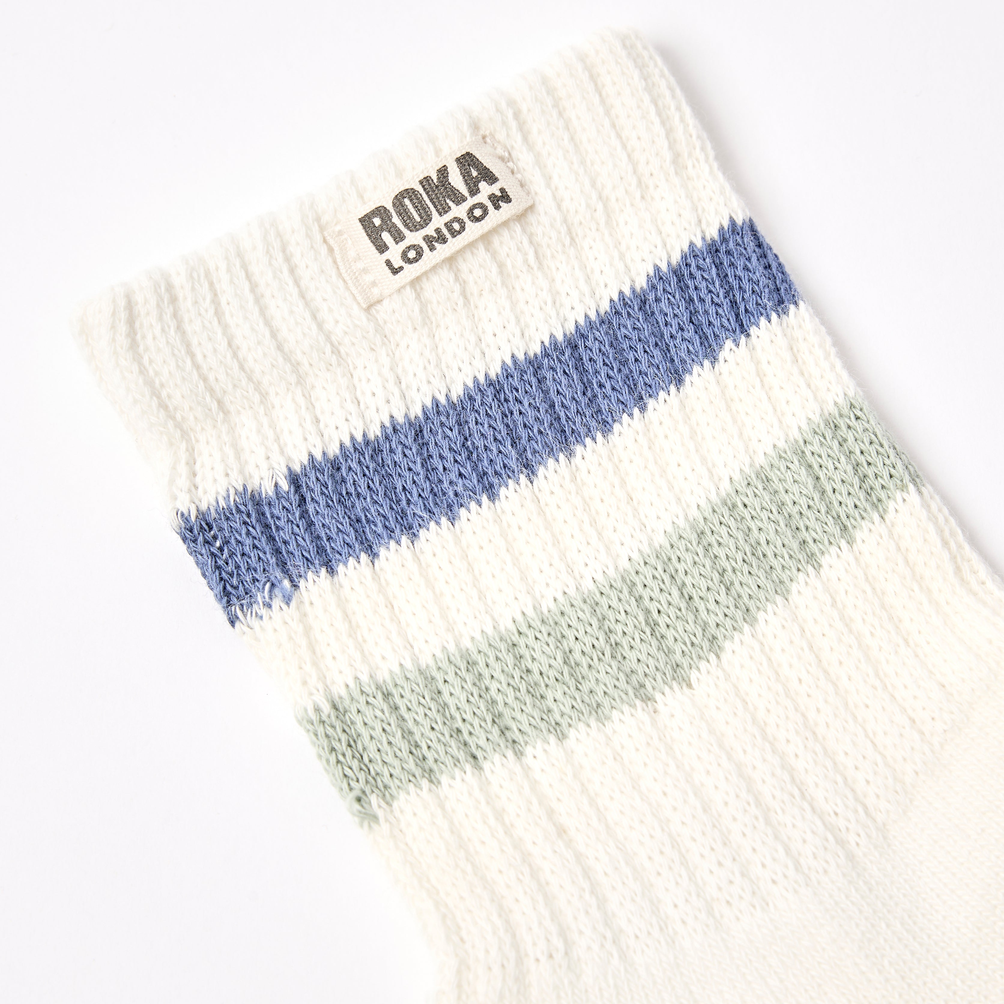 Roka London Windsor Stripe sokker coastal blue/mist 36-42