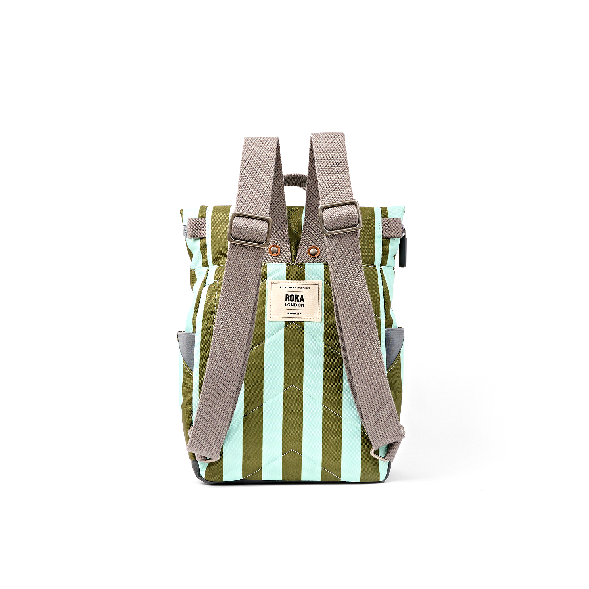 Roka London Canfield sekk small moss stripe 9,8 l
