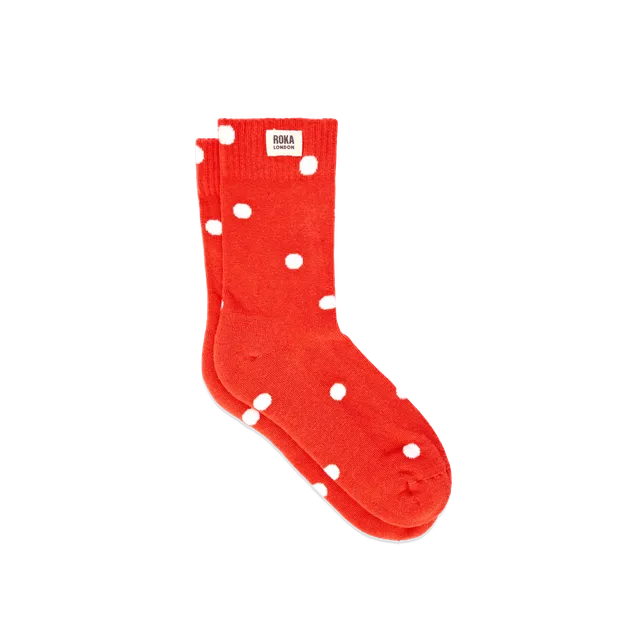 Roka London Wimbledon Crew sokker Spicy Orange Dot prikker