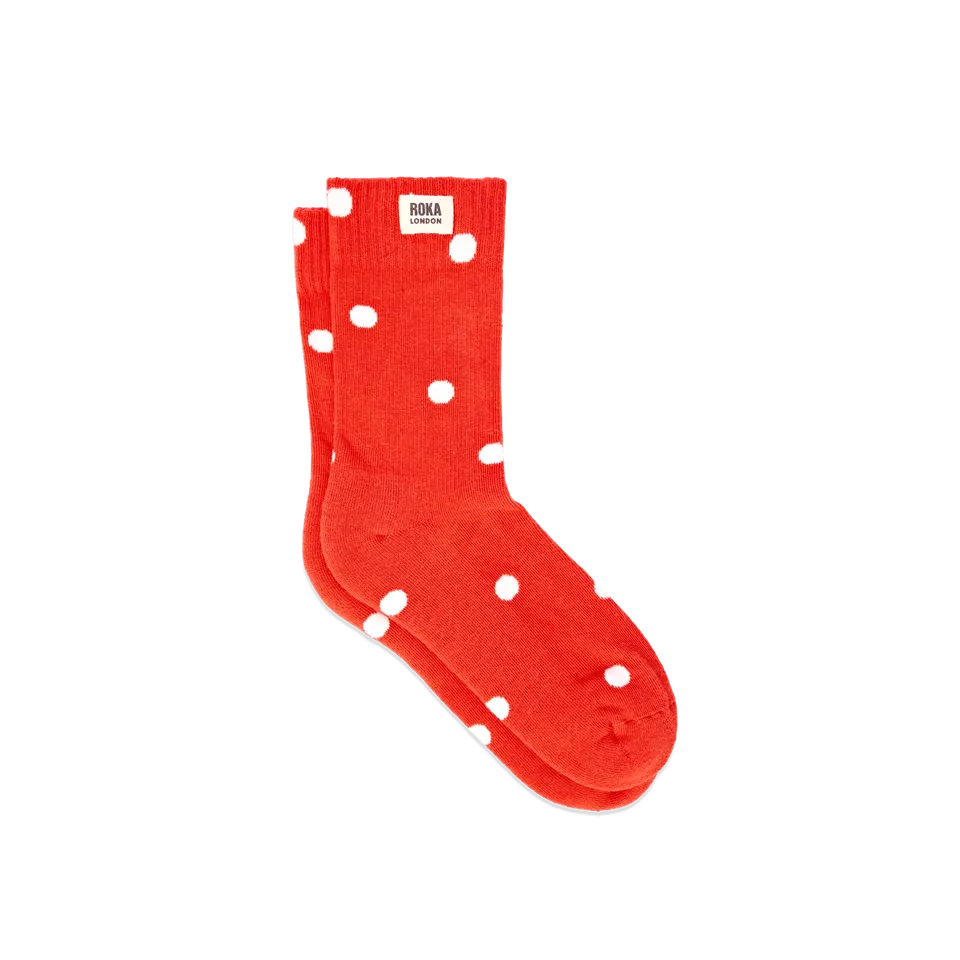 Roka London Wimbledon Crew sokker Spicy Orange Dot prikker