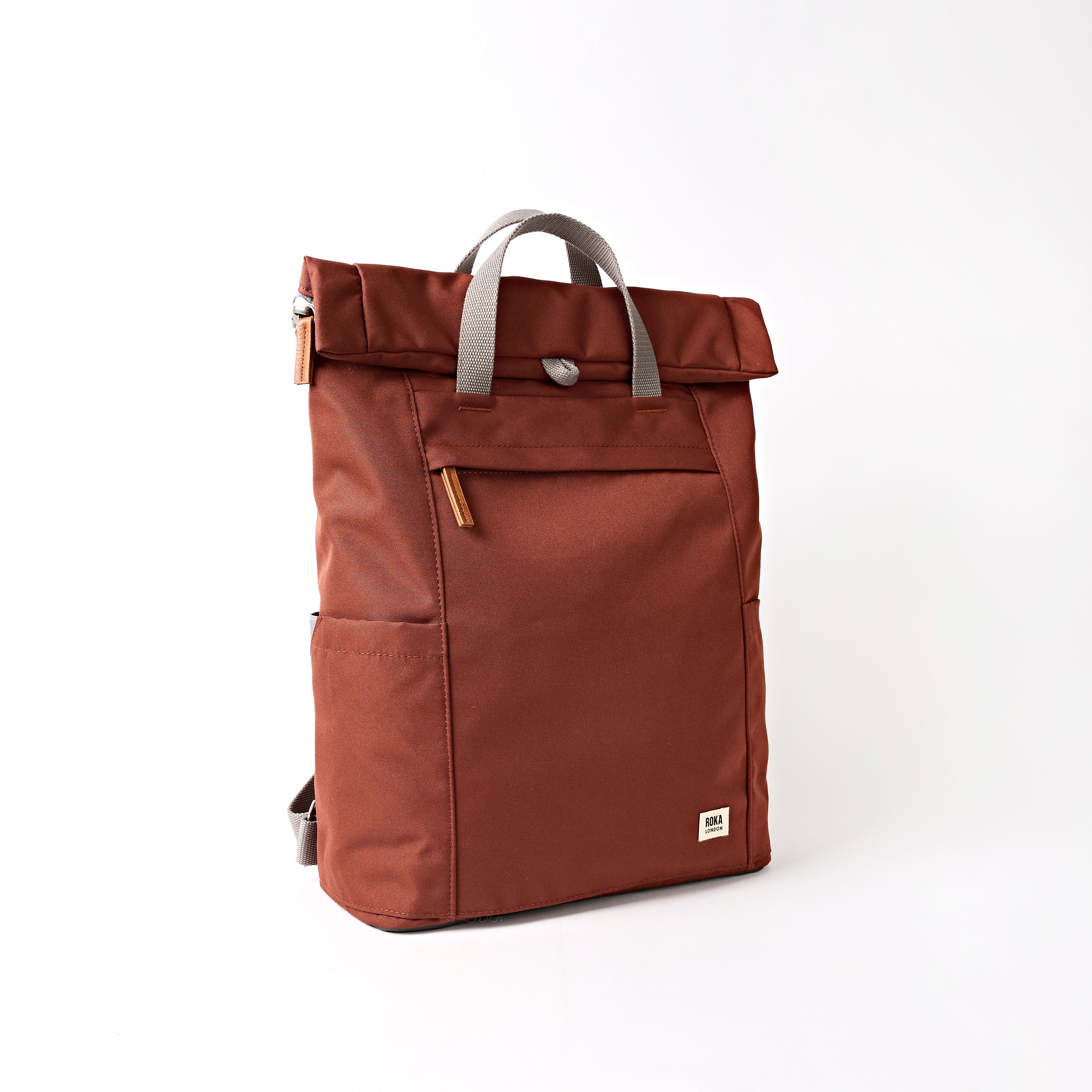 Roka London Finchley ryggsekk Henna rolltopp