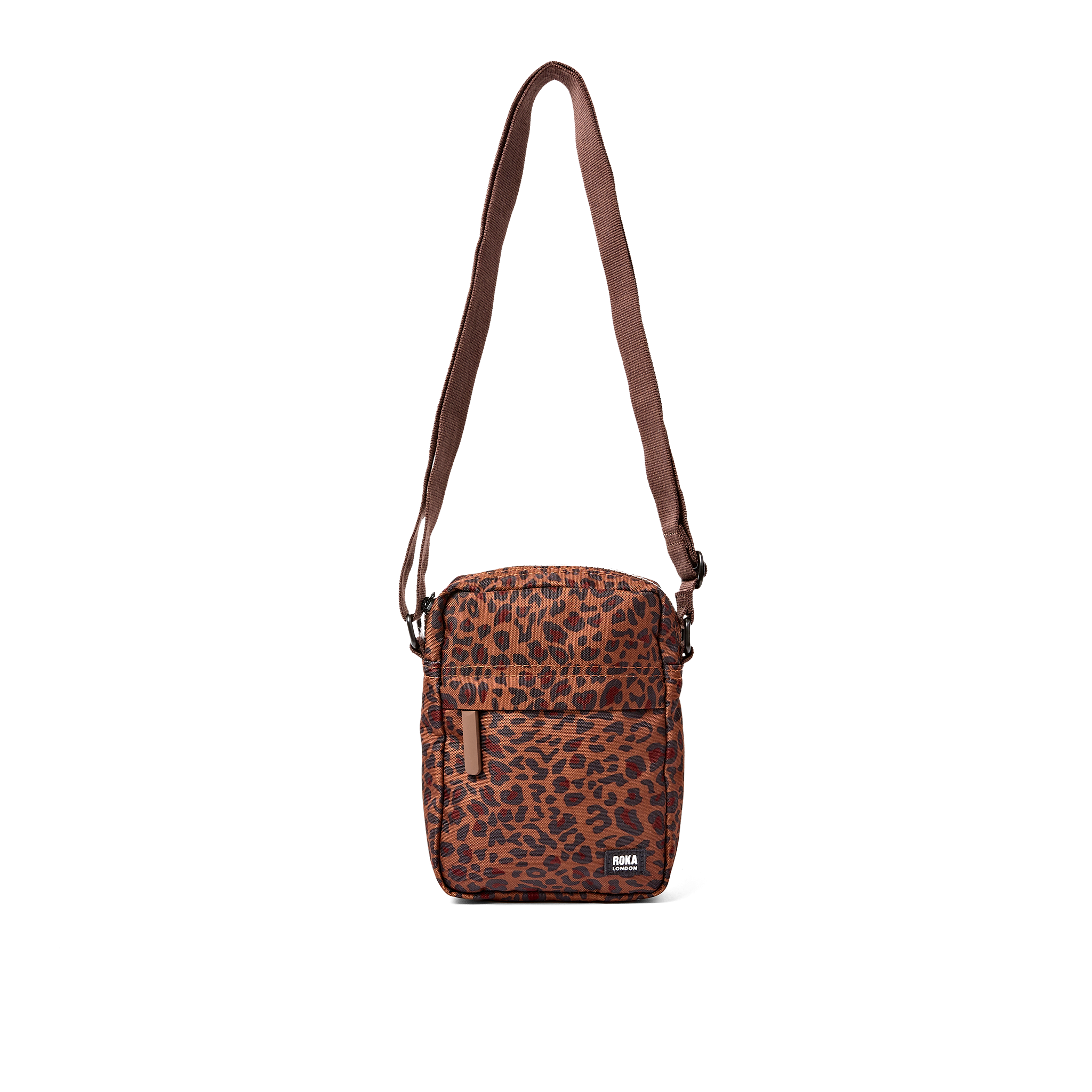 Roka London Bond mobilveske mini leopard 1,5 liter crossbody
