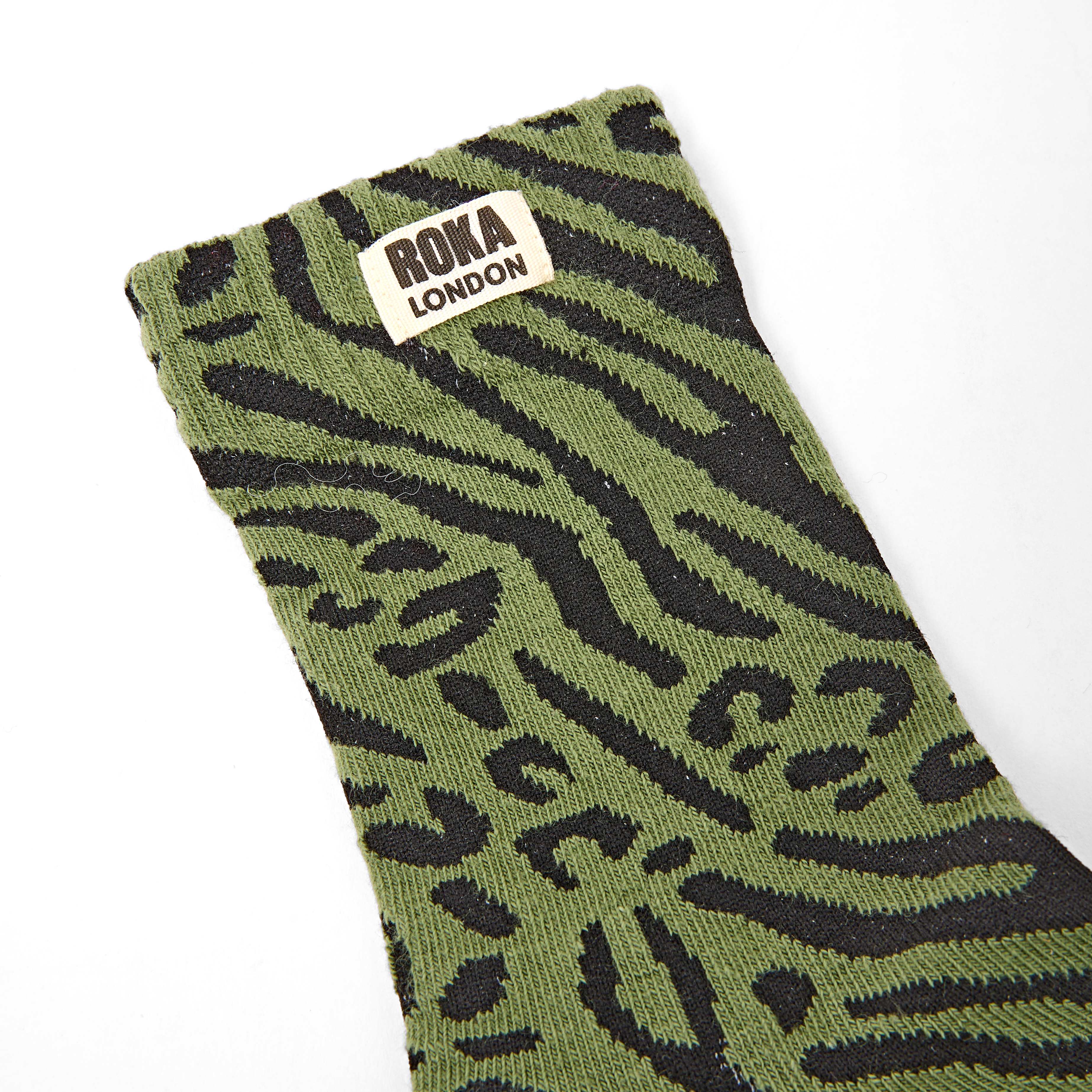 Roka London Wimbledon Green Animal sokker 36-42 bomull