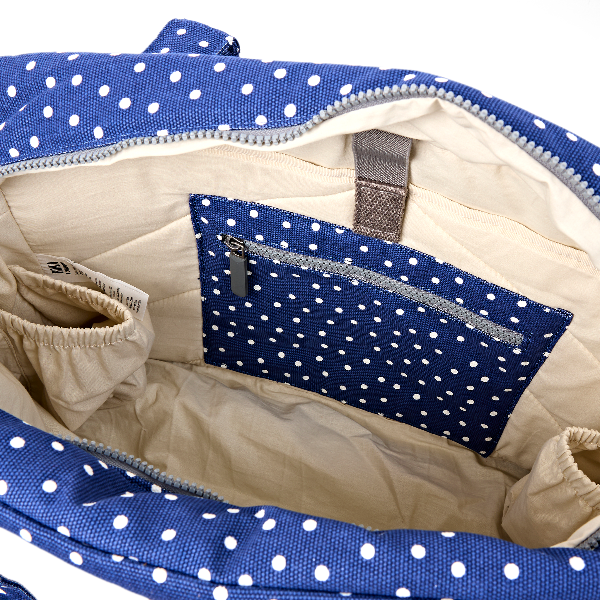 Roka London Somerset Large skulder 18,5 liter navy polka