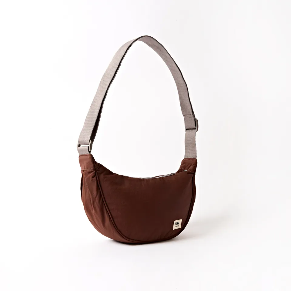 Roka London Farringdon skulderveske Chocolate small vattert