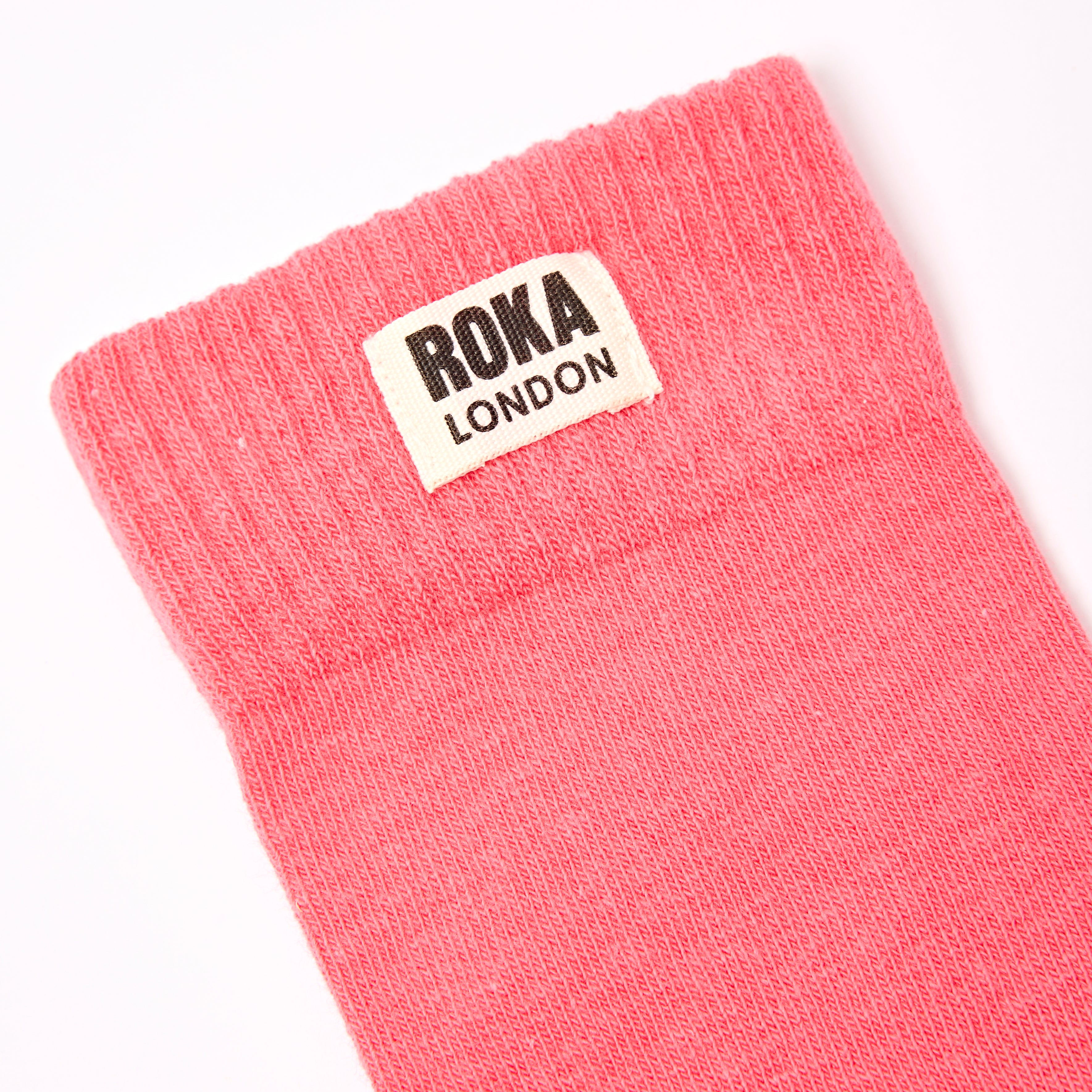 Roka London Wimbledon crewsokker coral økologisk bomull