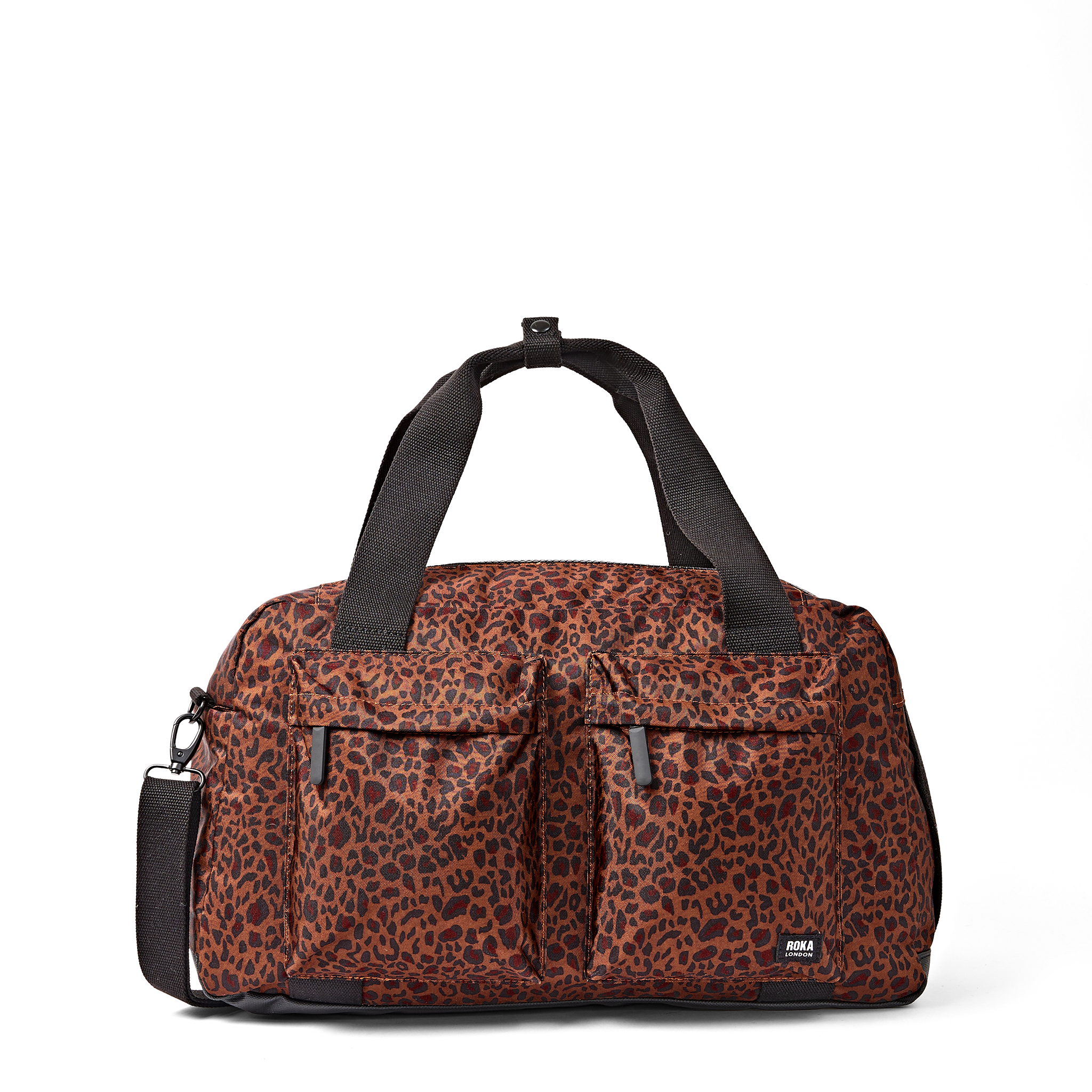 Roka London Gatwick Medium duffel corn mini leopard kabin