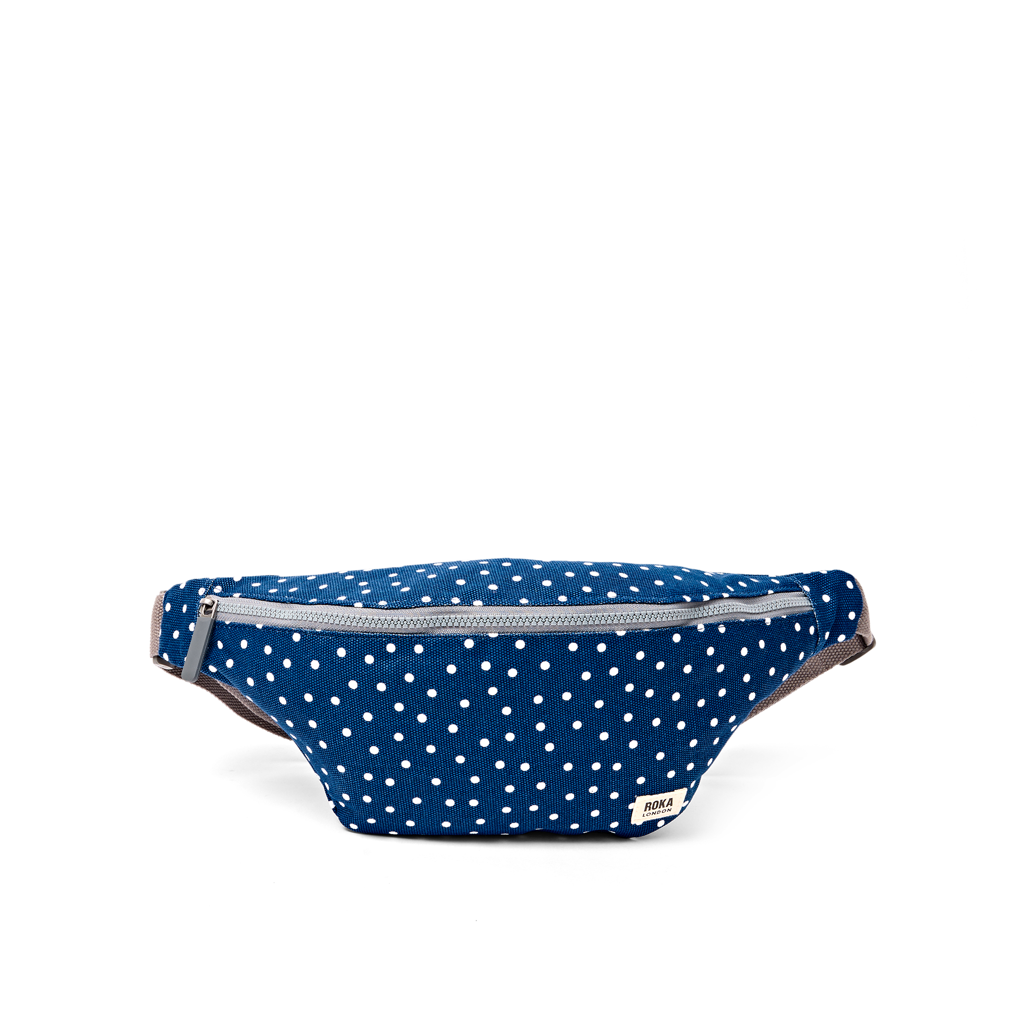 Roka London Mill Hill Small mageveske Navy Polka bomull