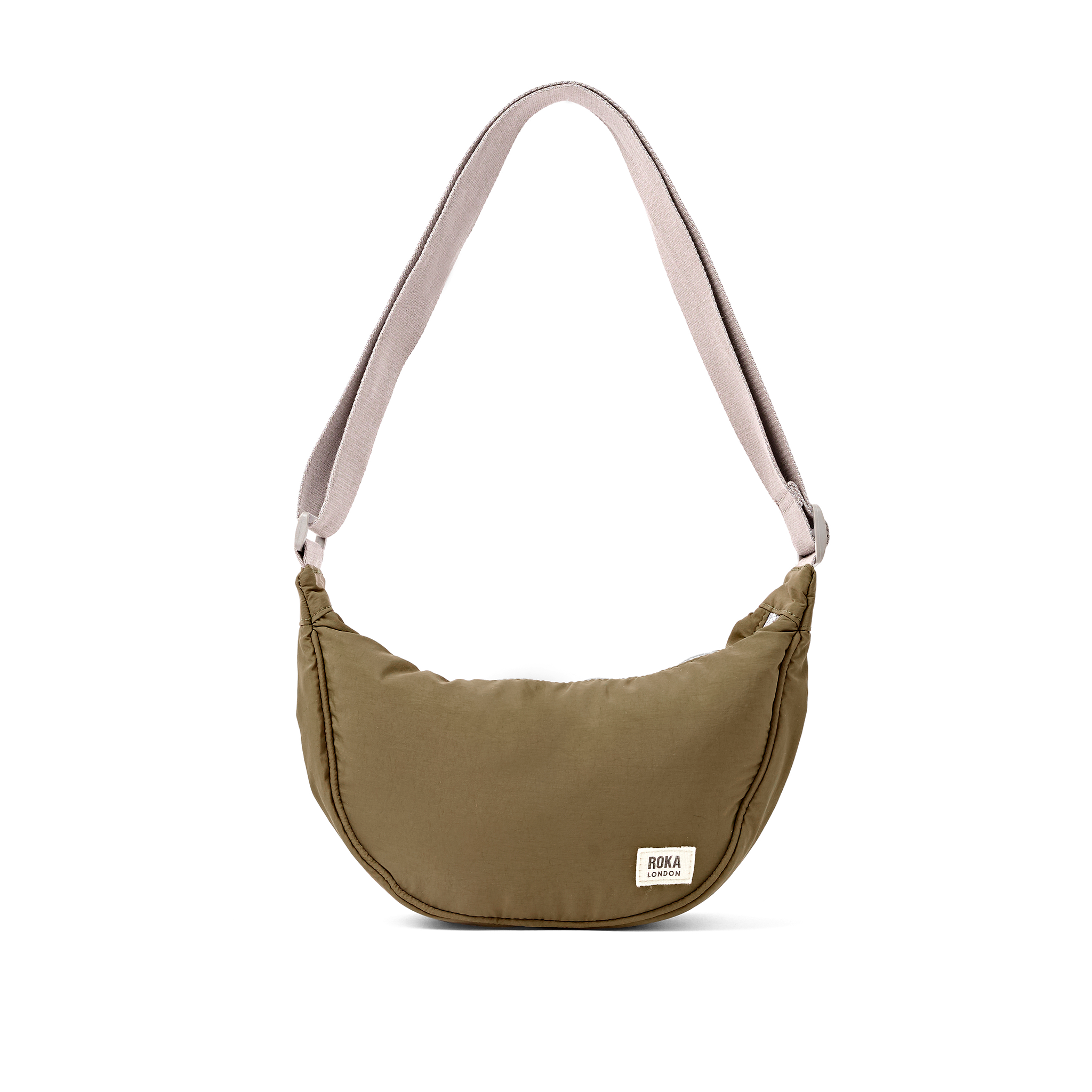 Roka London Farringdon Half Moon Bag veske Moss Small vattert