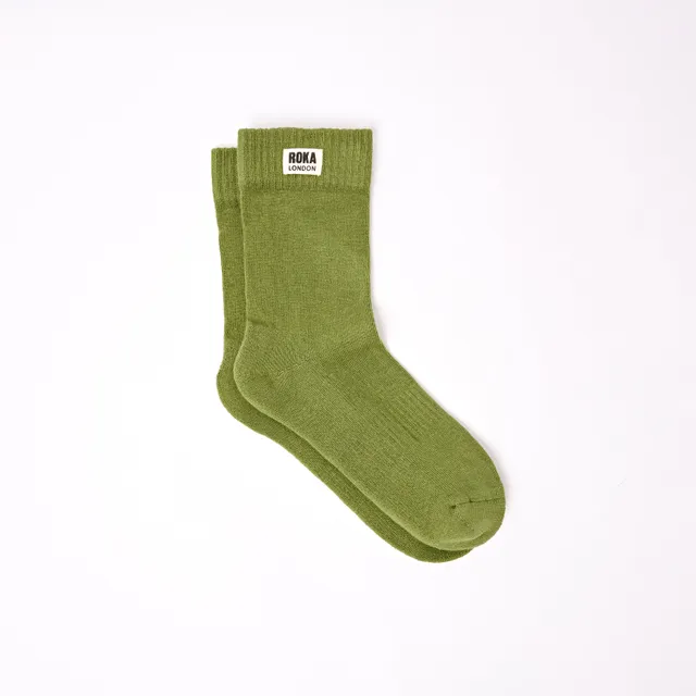 Roka London Wimbledon crew sokker avocado 40-48 økologisk bomull