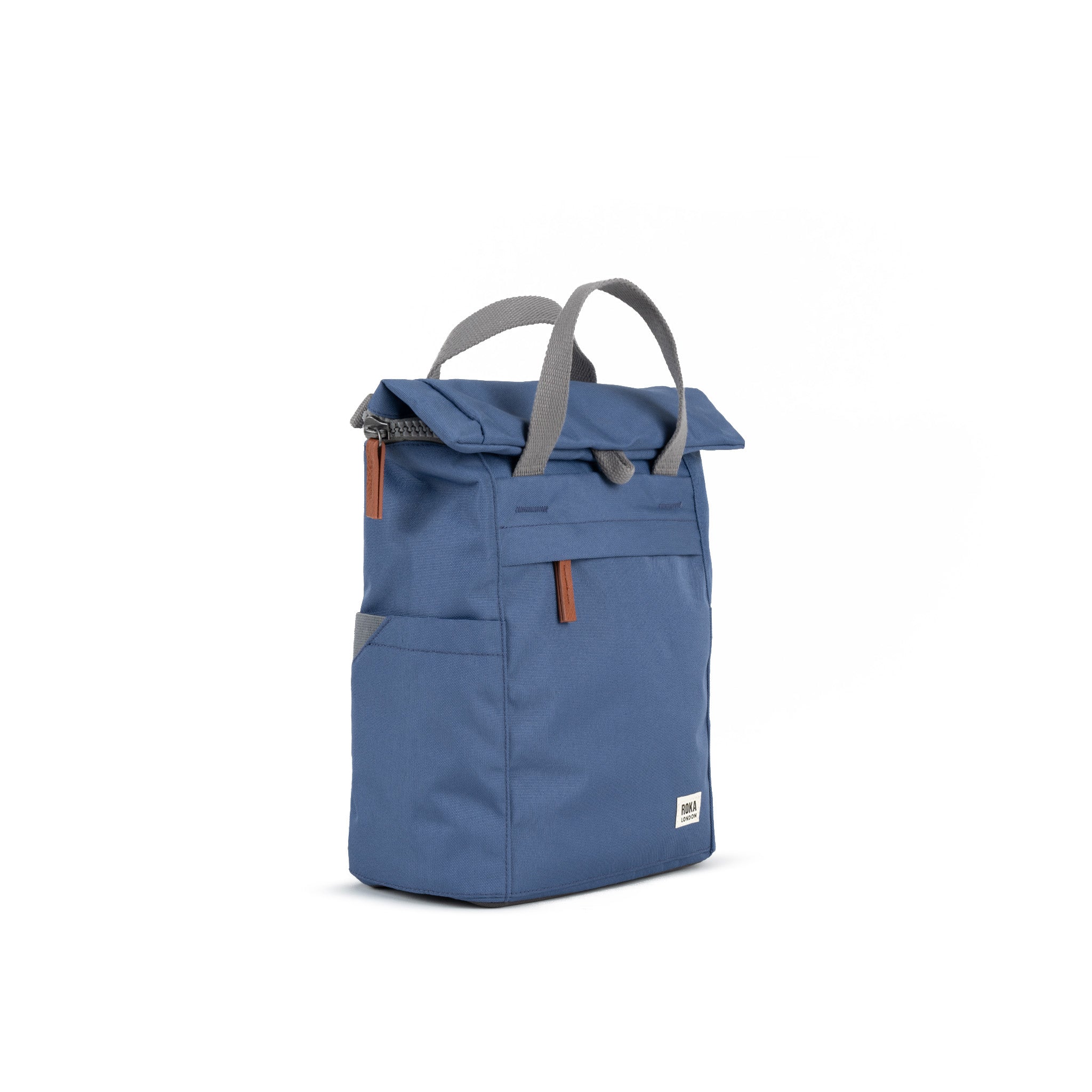 Roka London Finchley ryggsekk Medium Burnt Blue roll-top