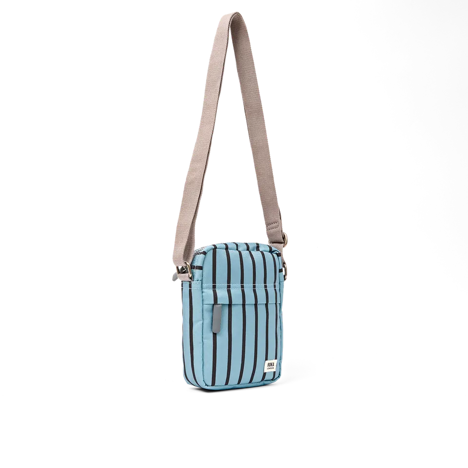 Roka London Bond skulderveske small blå stripe vanntett