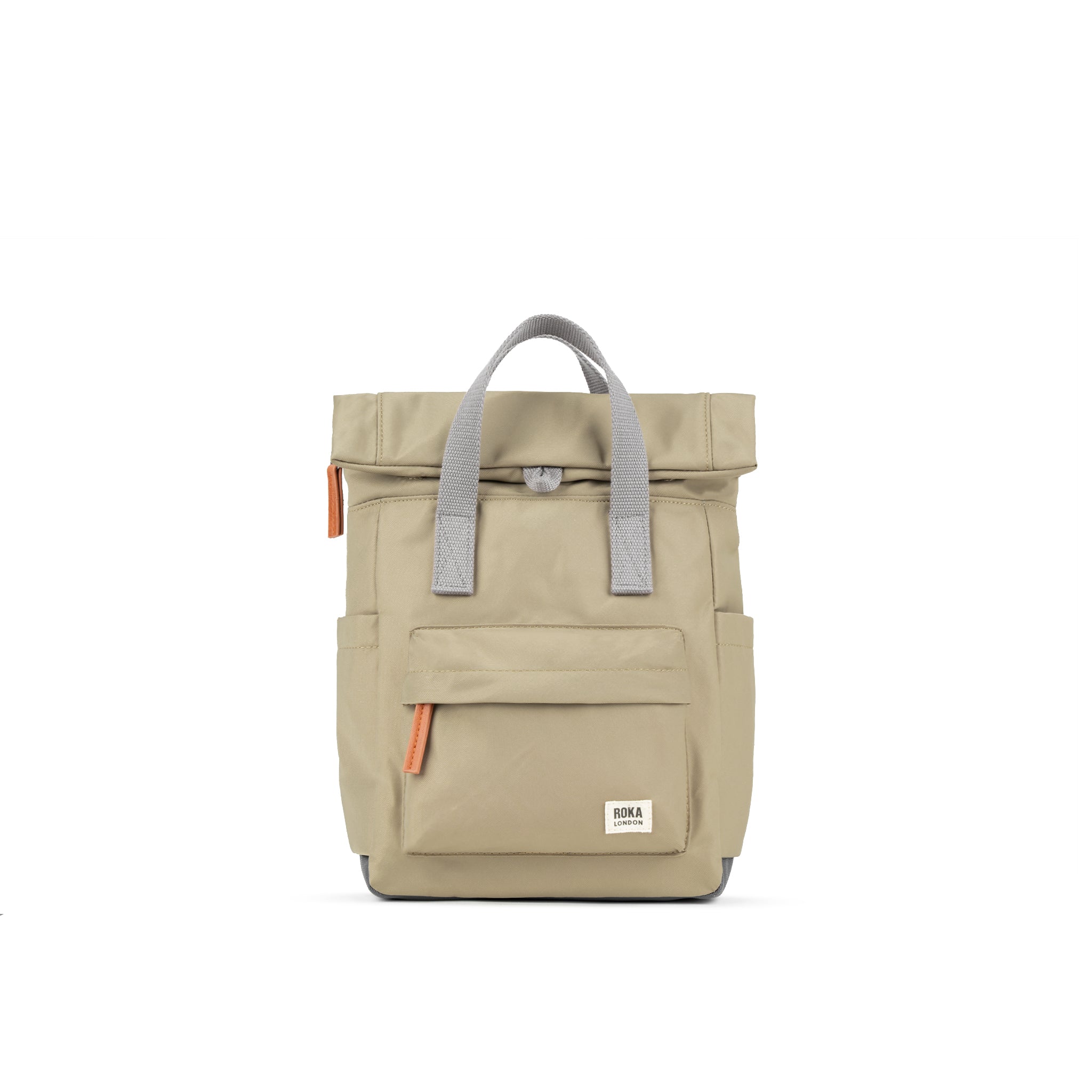 Roka London Canfield Roll Top ryggsekk taupe Medium 16,4 liter