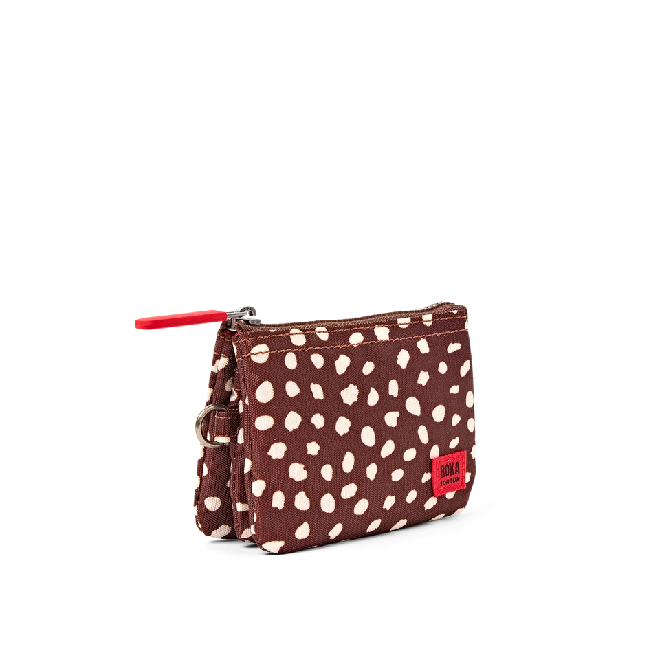 Roka London Carnaby lommebok small brown dot resirkulert