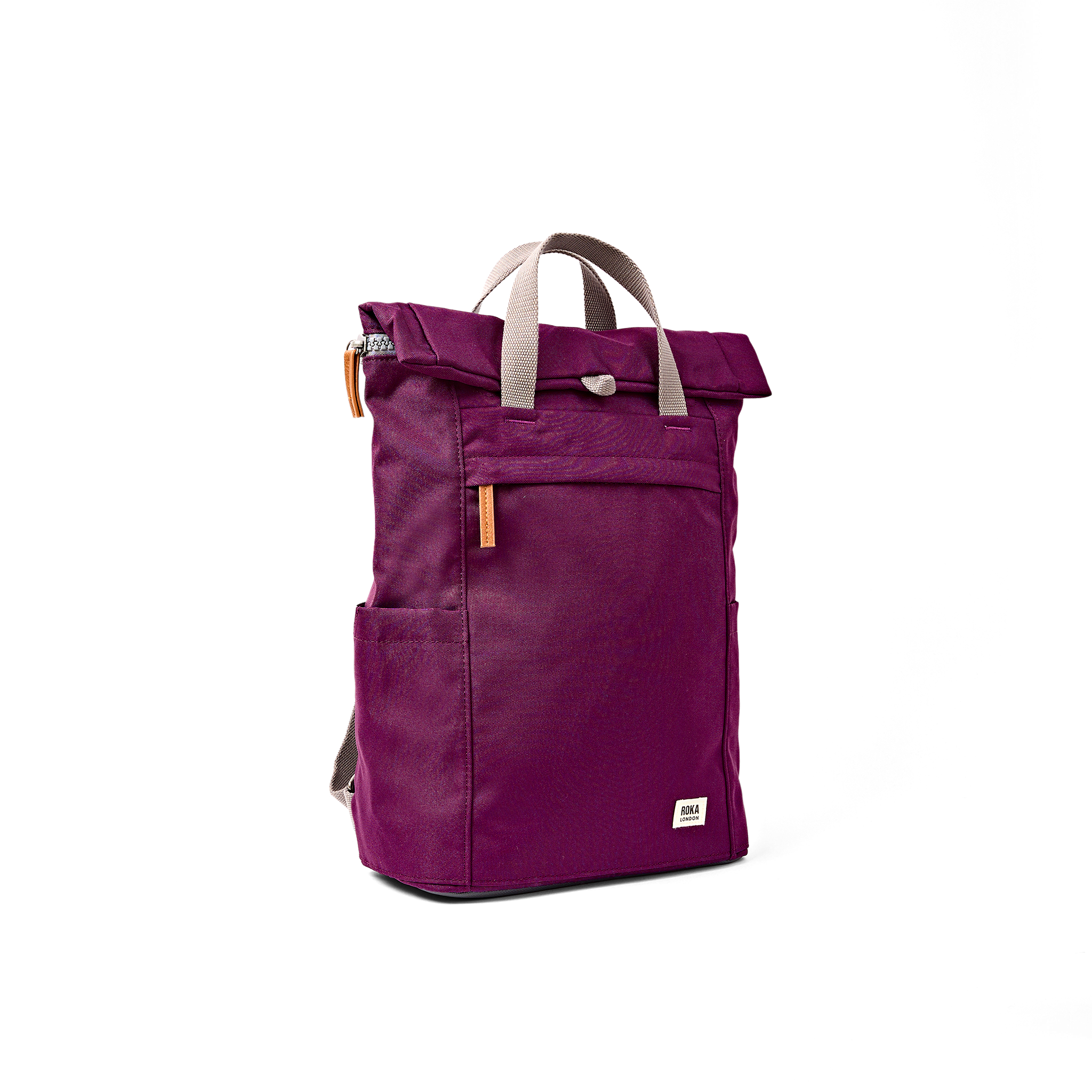 Roka London Finchley ryggsekk Small Cherry Lacquer roll-top