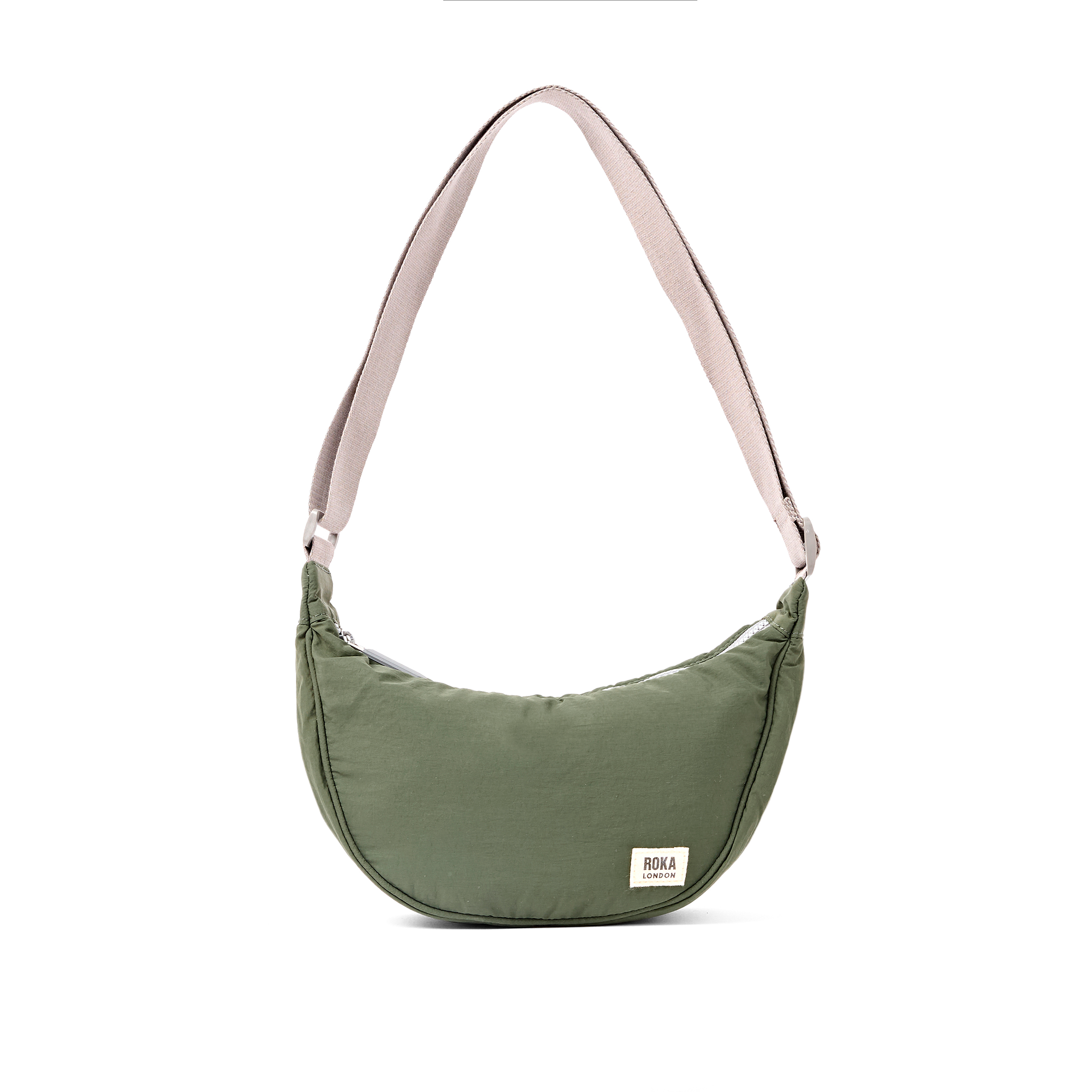Roka London Farringdon Olive halvmåneveske Small lett