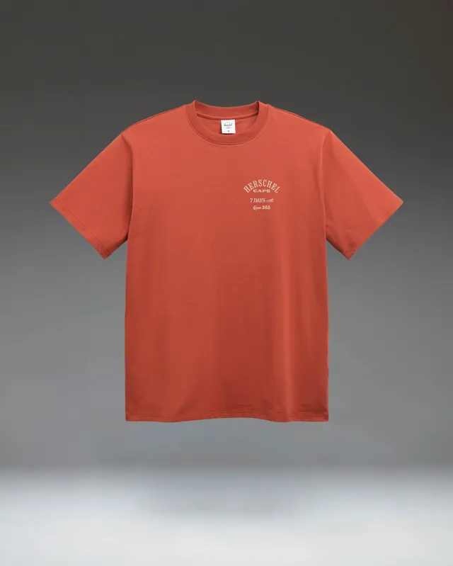 Herschel Cafe Tee t-skjorte herre rødbrun bomull