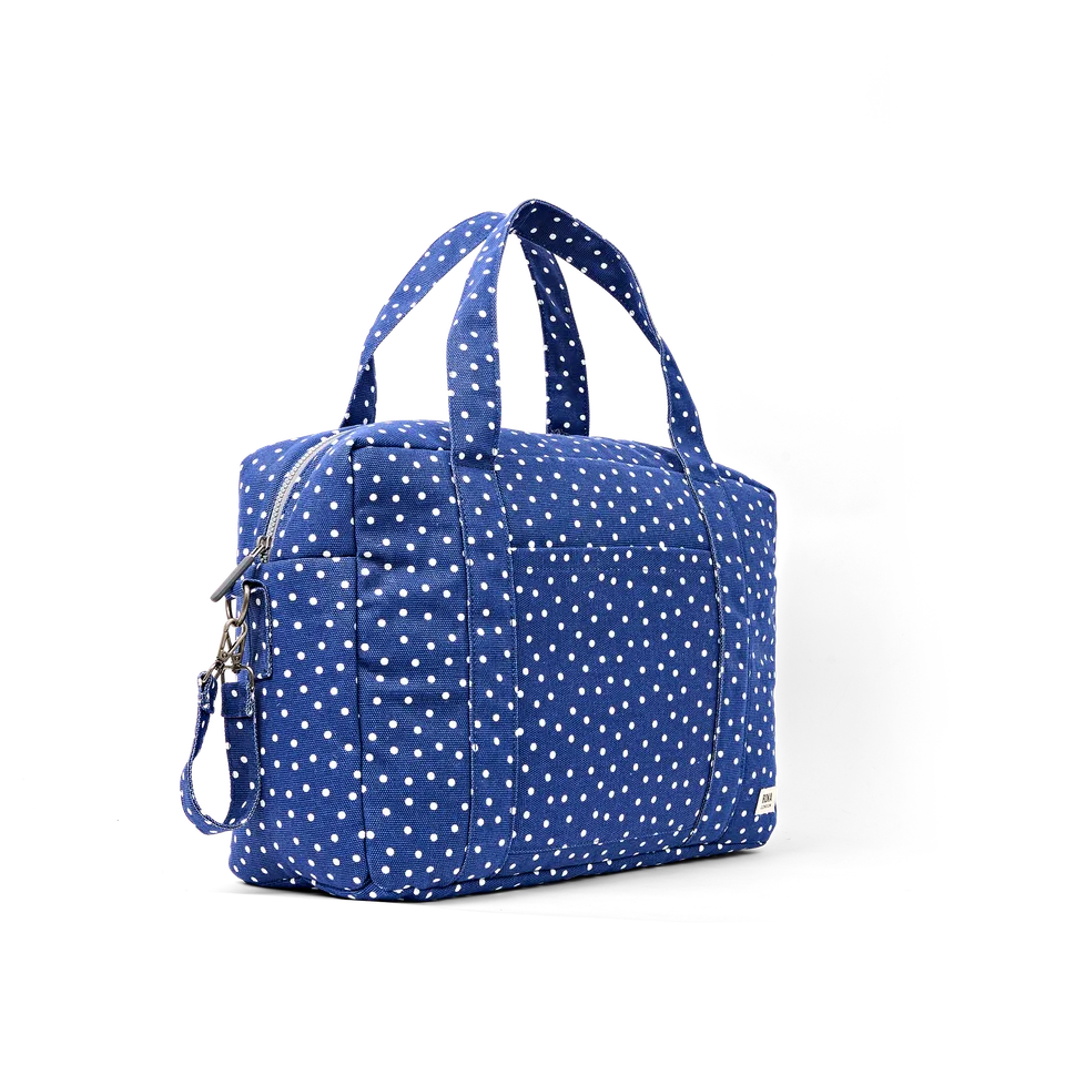 Roka London Somerset Large skulder 18,5 liter navy polka