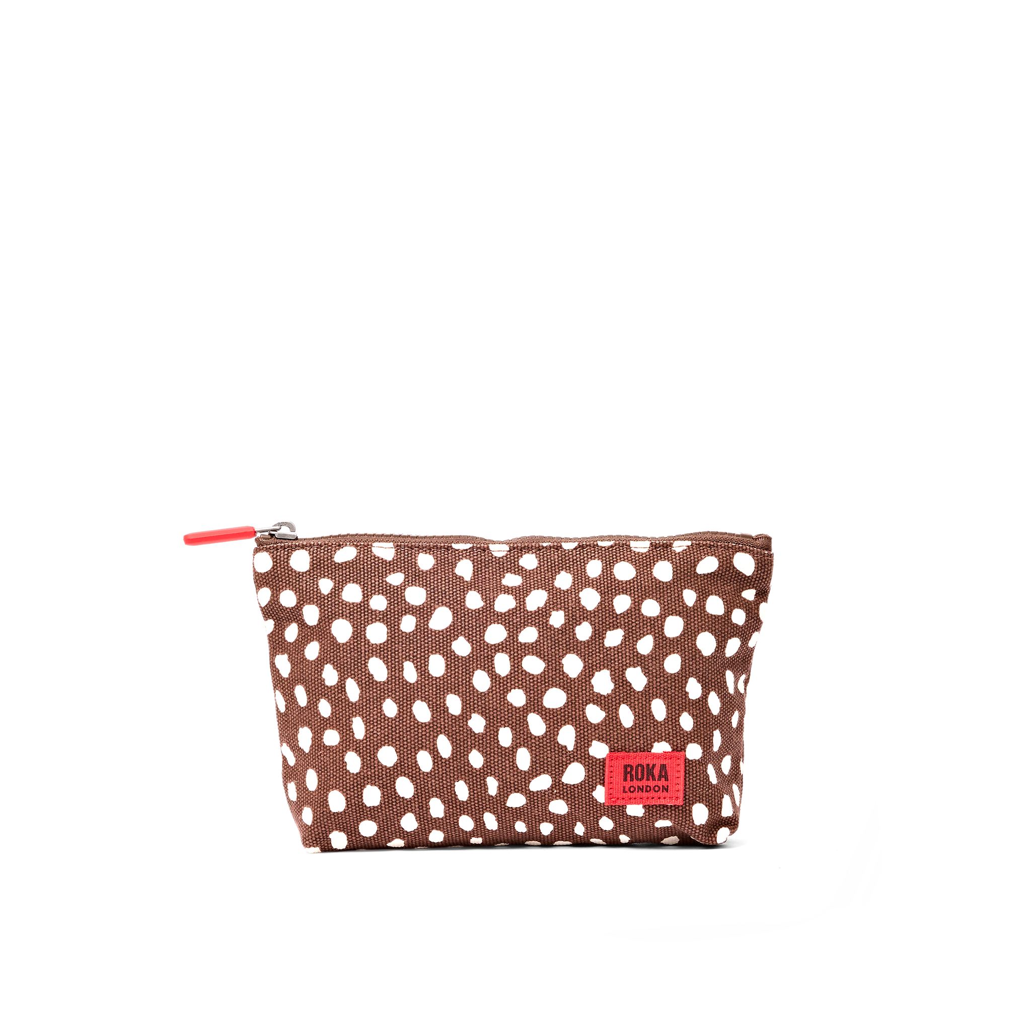 Roka London Maida Vale pouch brown spot bomull