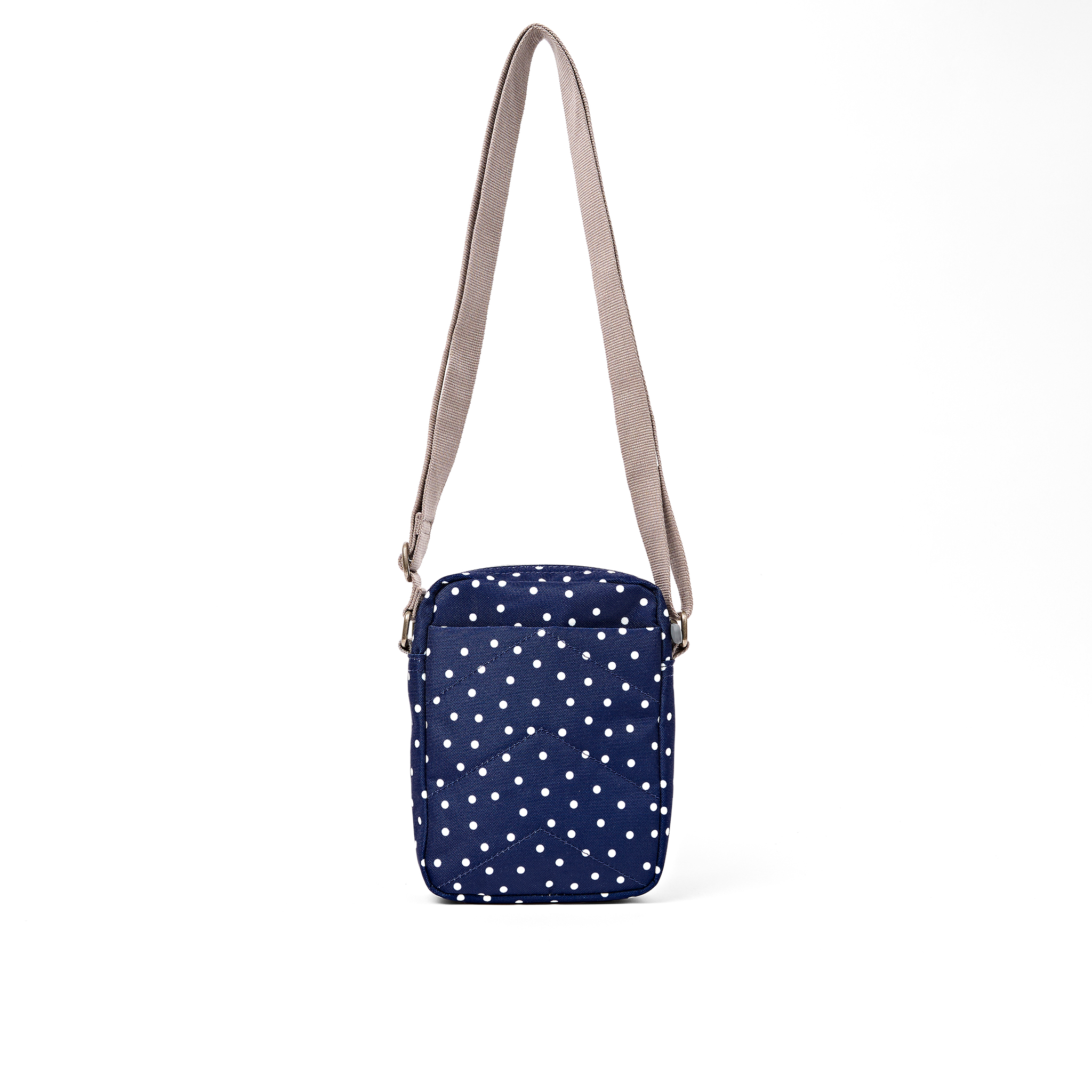 Roka London Bond Pocket crossbody-veske Navy Polka Dot small vanntett