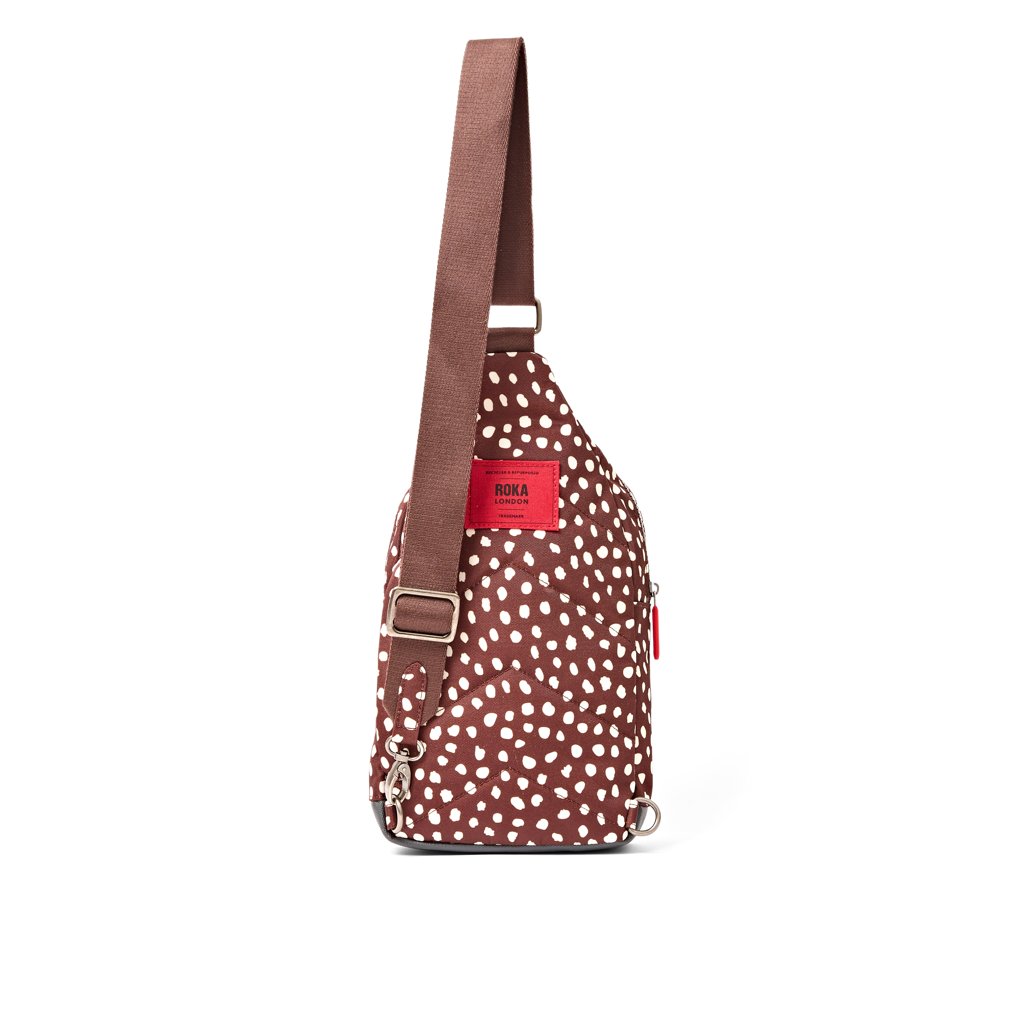 Roka London Willesden B skulderveske large brown dot