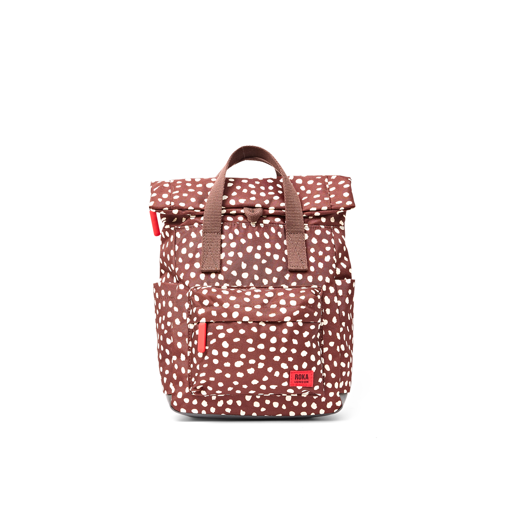 Roka London Canfield Roll Top ryggsekk small brown dot 9,8 liter