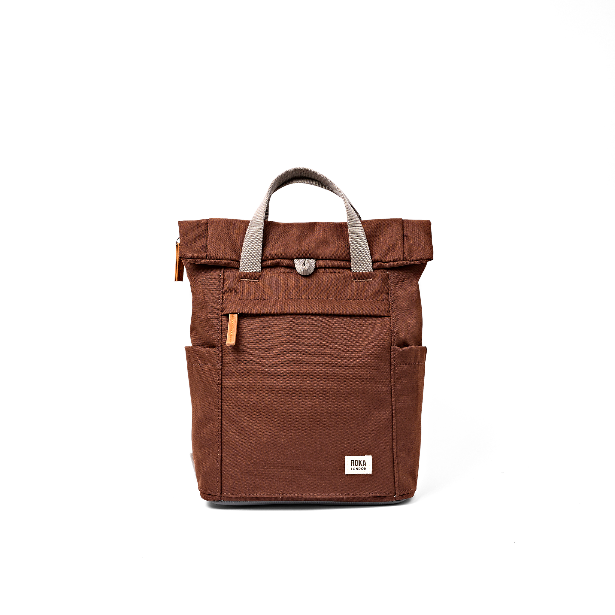 Roka London Finchley A ryggsekk large sjokoladebrun roll-top