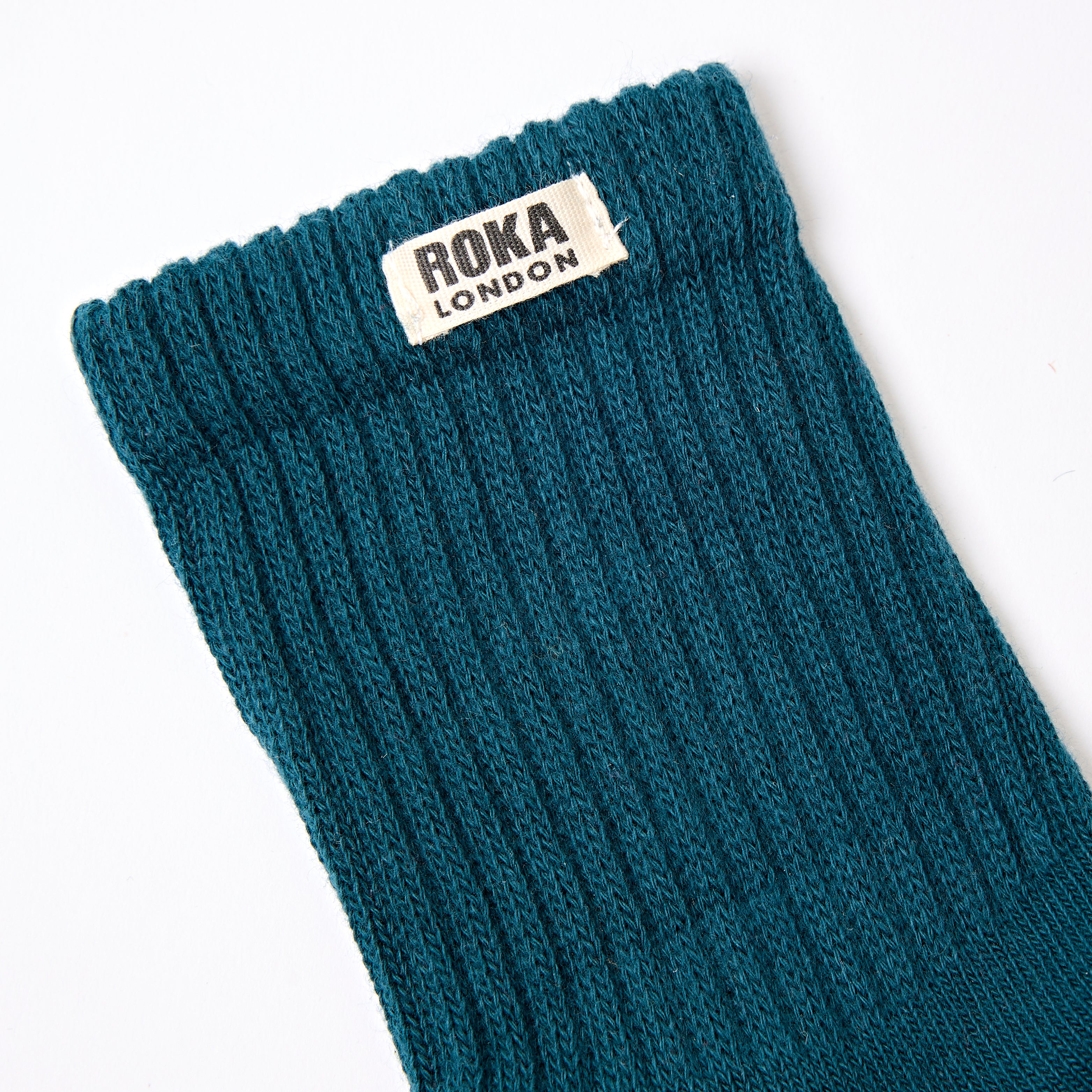 Roka London Windsor sokker teal økologisk bomull