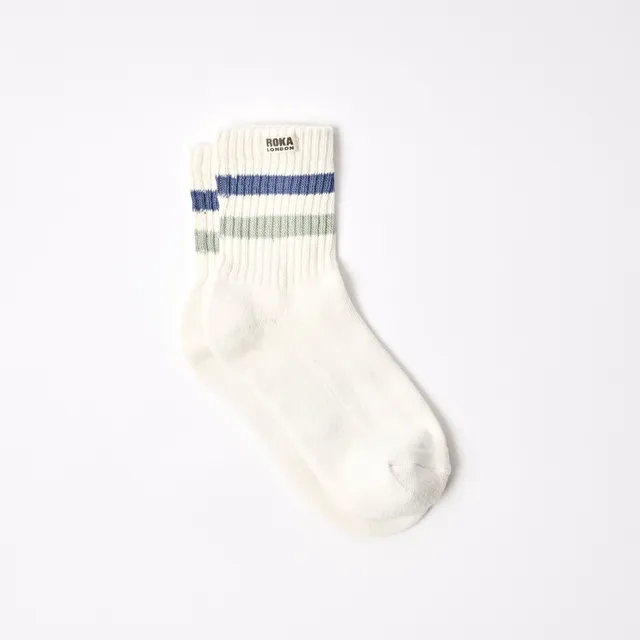Roka London Windsor Stripe sokker coastal blue/mist 36-42