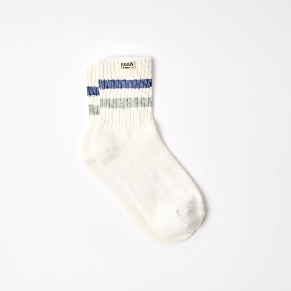 Roka London Windsor Stripe sokker coastal blue/mist 36-42