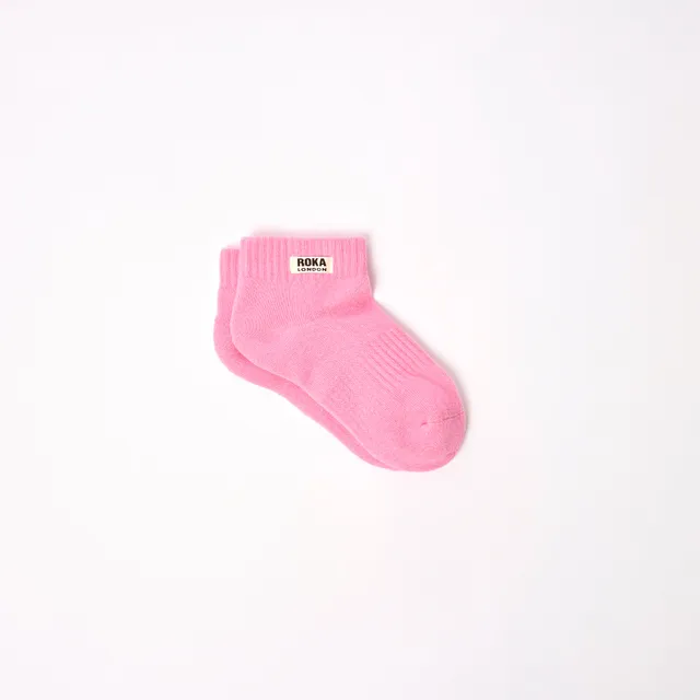 Roka London Wembley ankelsokker barn Pink Carnation økologisk bomull