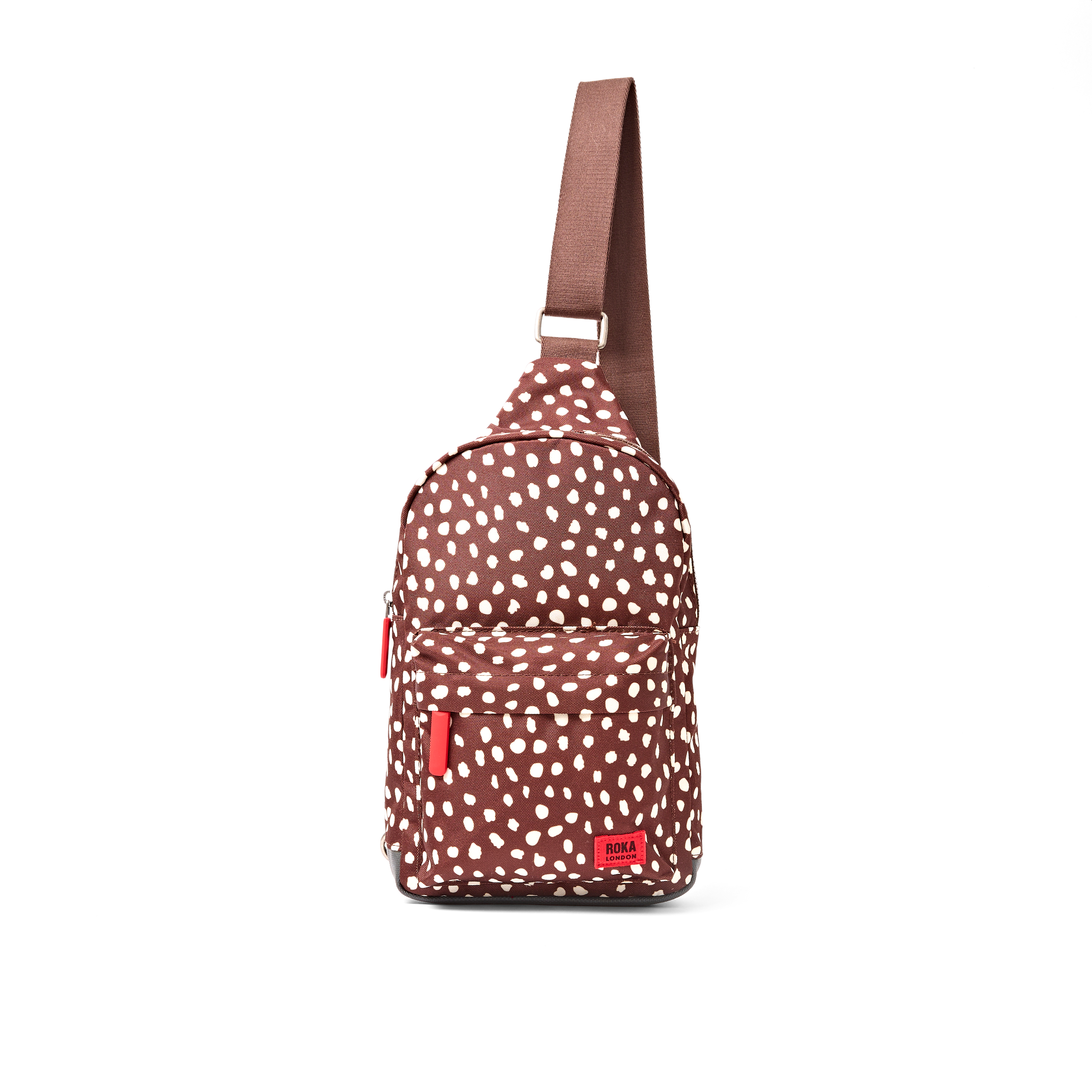 Roka London Willesden B skulderveske large brown dot