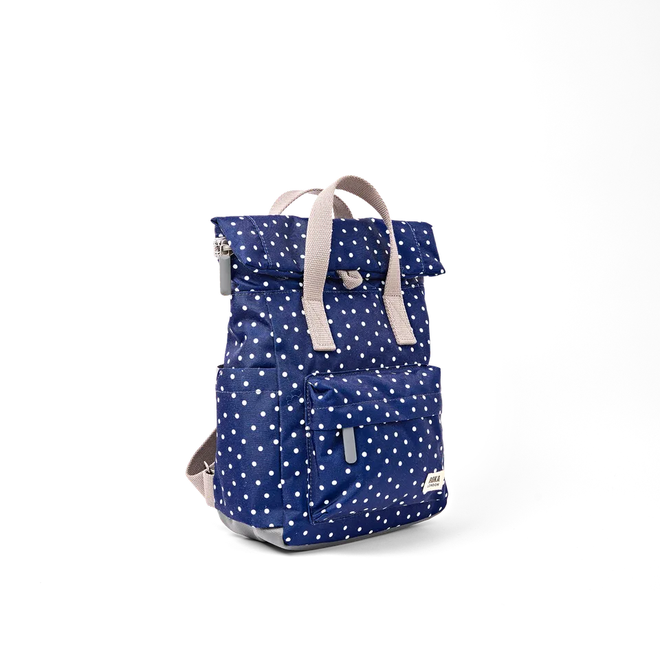 Roka London Canfield Polka ryggsekk Small 9,8L navy prikker