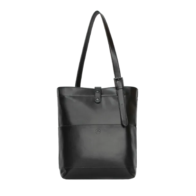 KIWEE Tote Bag skulderveske 6,5 L svart skinn