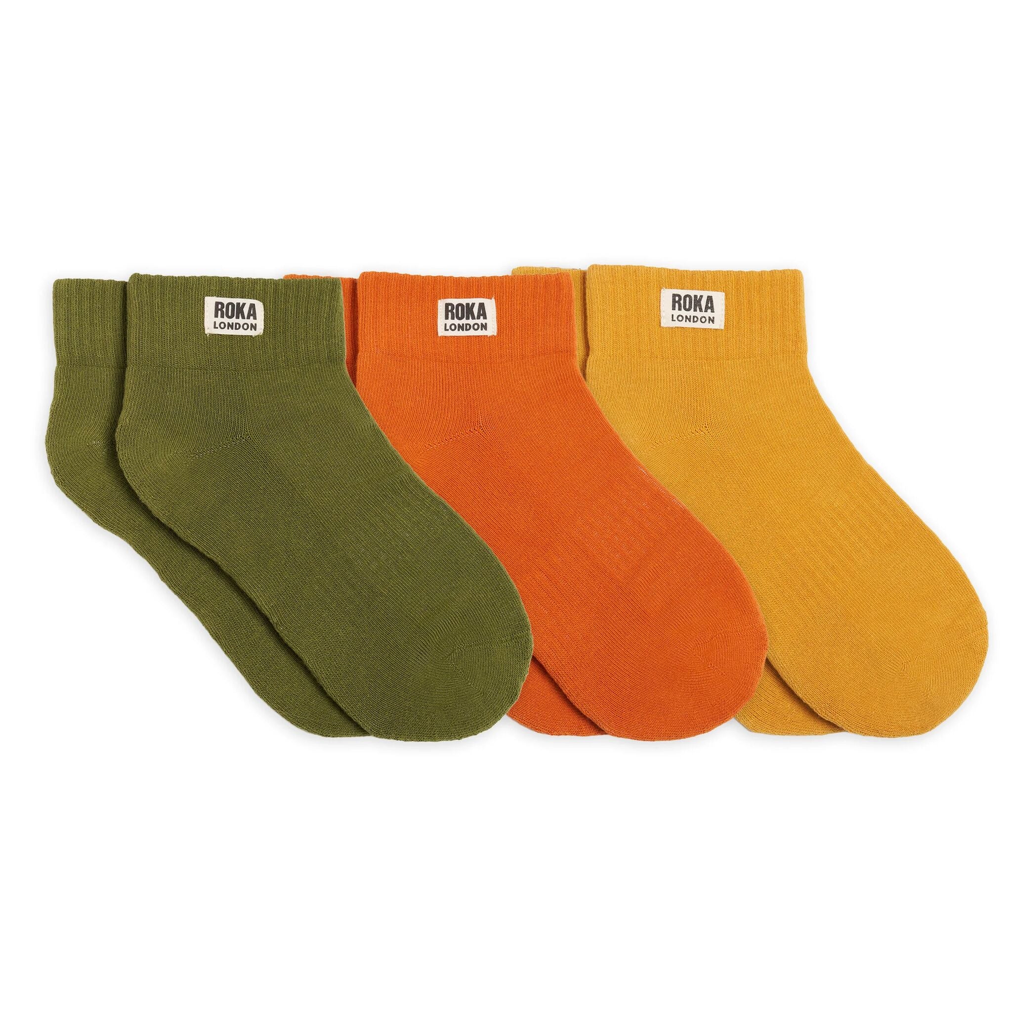 Roka London Wembley ankelsokker dame Earthy 3-pk økologisk