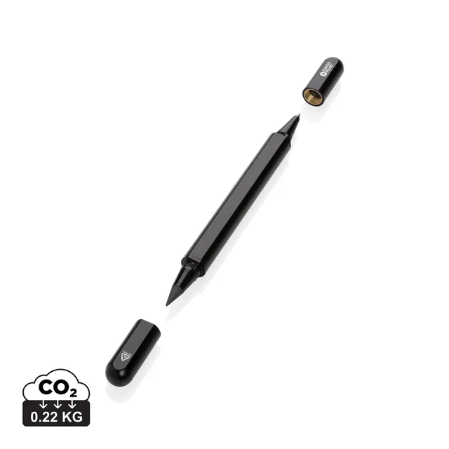 Swiss Peak Storm penn svart dobbel spiss aluminium