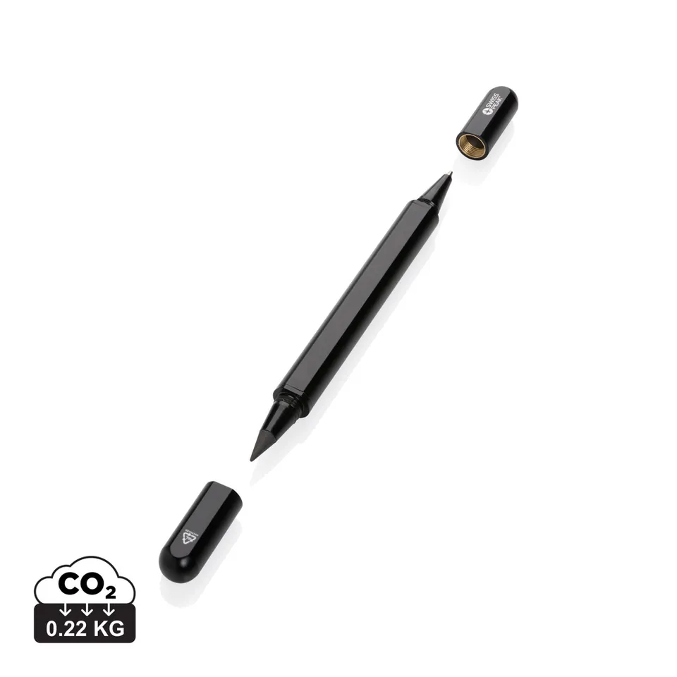 Swiss Peak Storm penn svart dobbel spiss aluminium