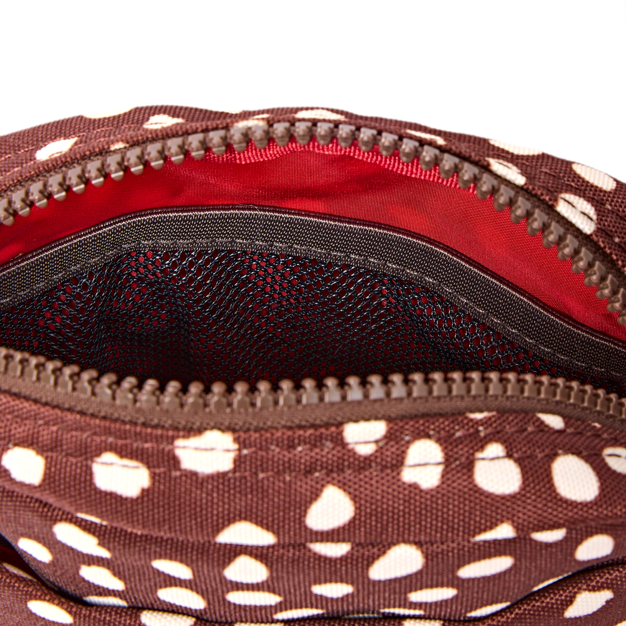 Roka London Bond crossbody Small brown dot vanntett