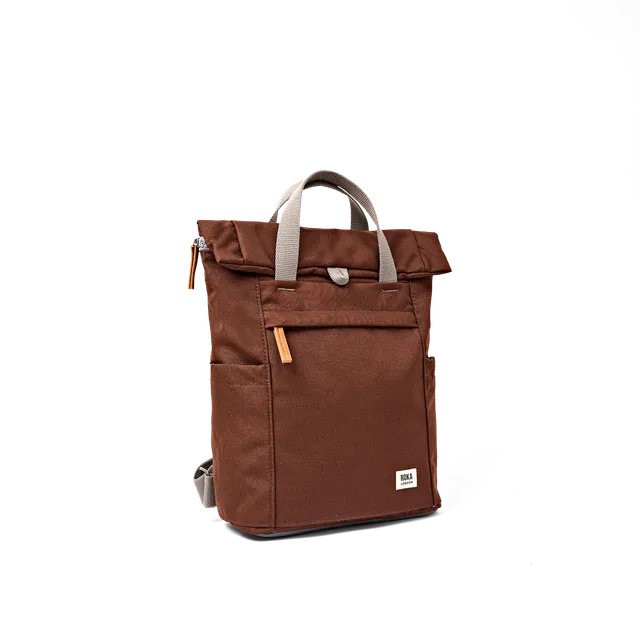 Roka London Finchley A ryggsekk large sjokoladebrun roll-top