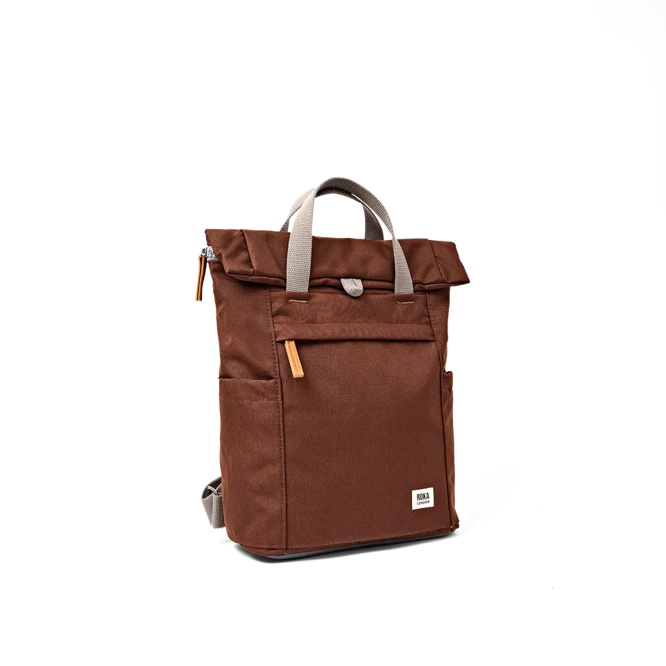 Roka London Finchley A ryggsekk large sjokoladebrun roll-top