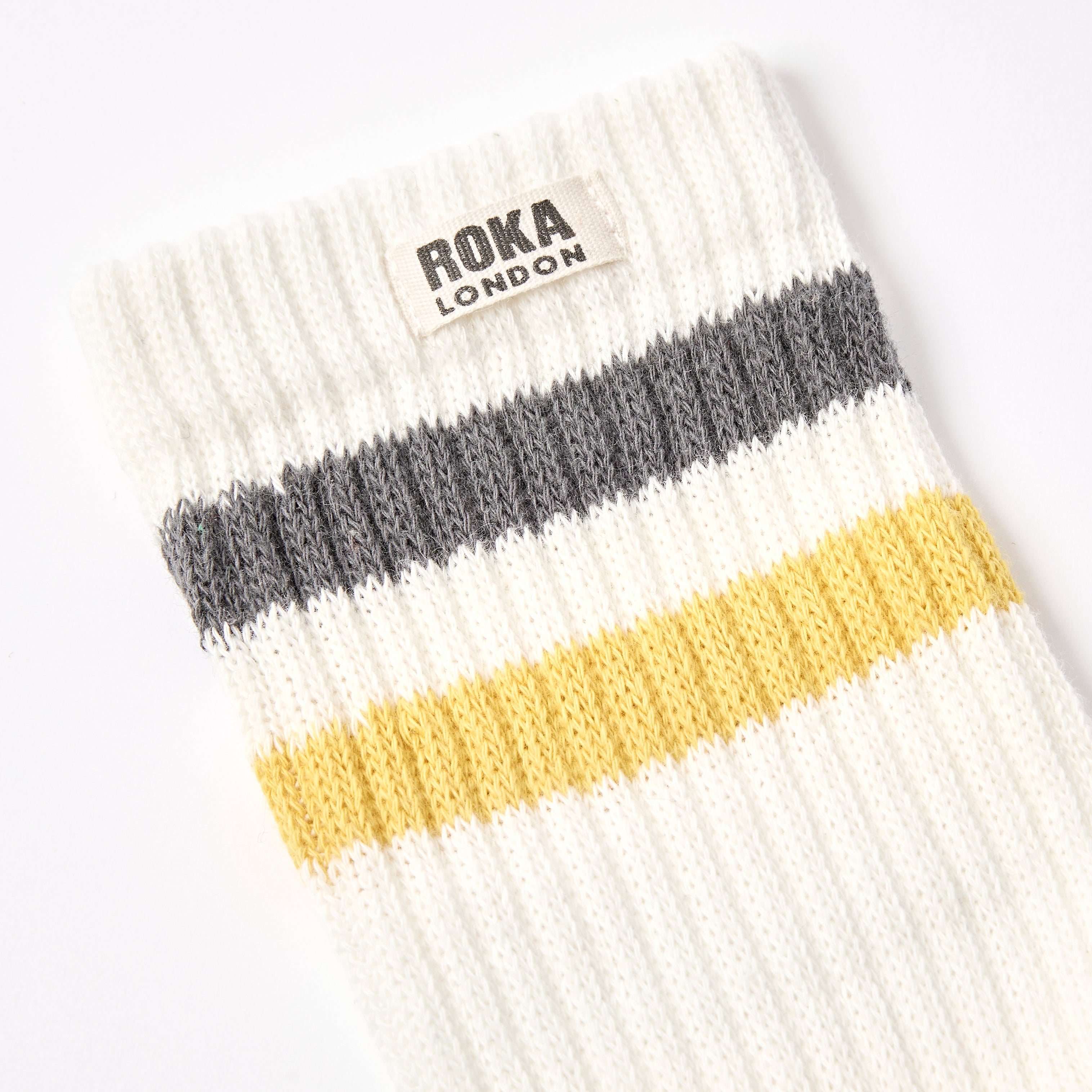 Roka London Windsor Stripe Crew sokker faded black økologisk