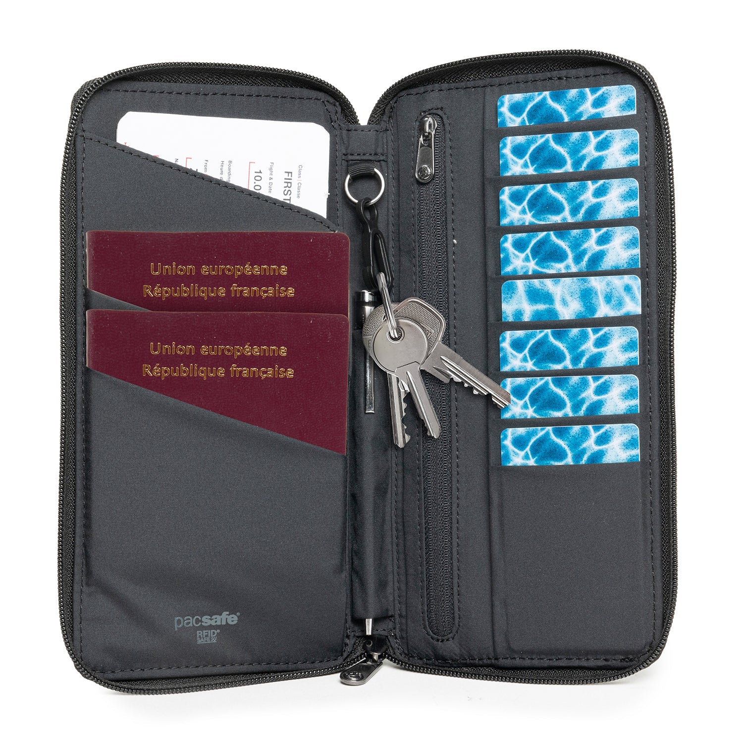 Pacsafe RFIDsafe reiselommebok Black RFID 2 pass