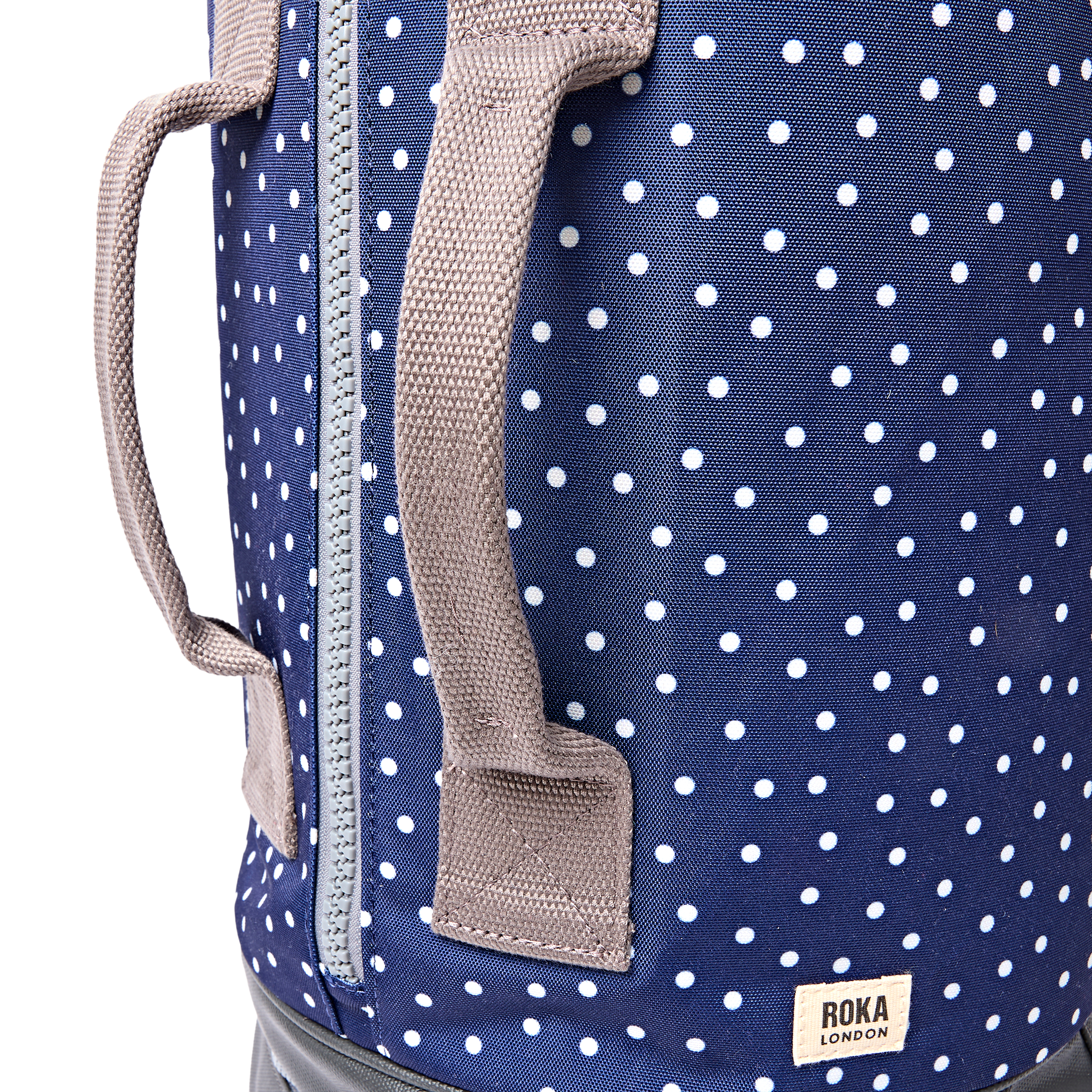 Roka London Heathrow duffelbag large navy polka dot med skolom
