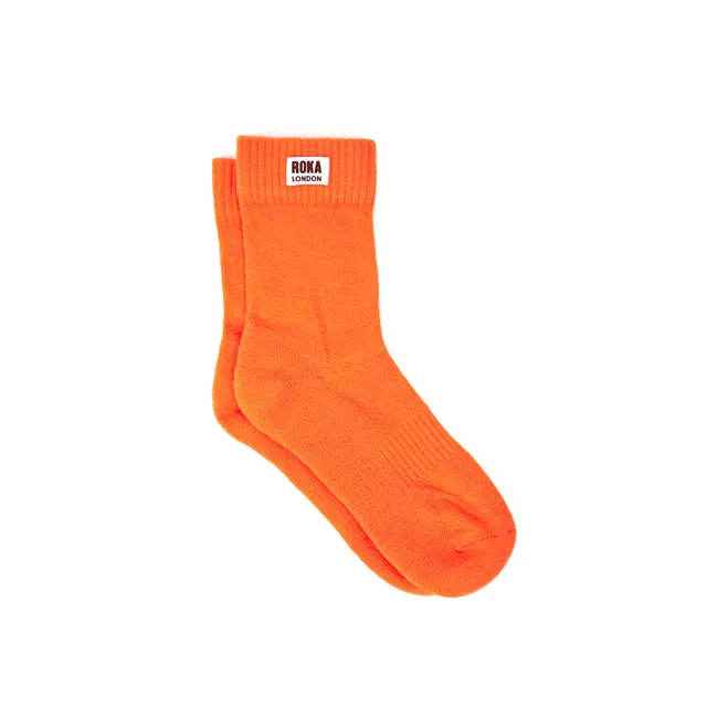 Roka London Wimbledon Jaffa Orange sokker dame bomull
