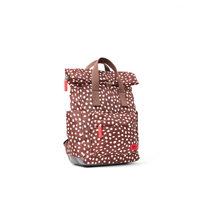 Roka London Canfield Roll Top ryggsekk small brown dot 9,8 liter