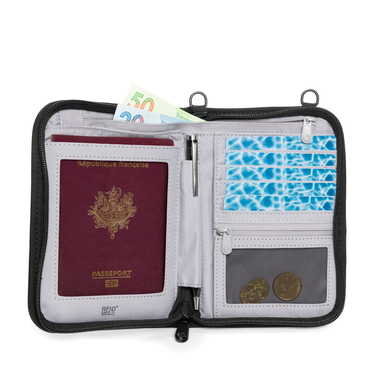 Pacsafe RFIDsafe V150 lommebok svart RFID-blokkering
