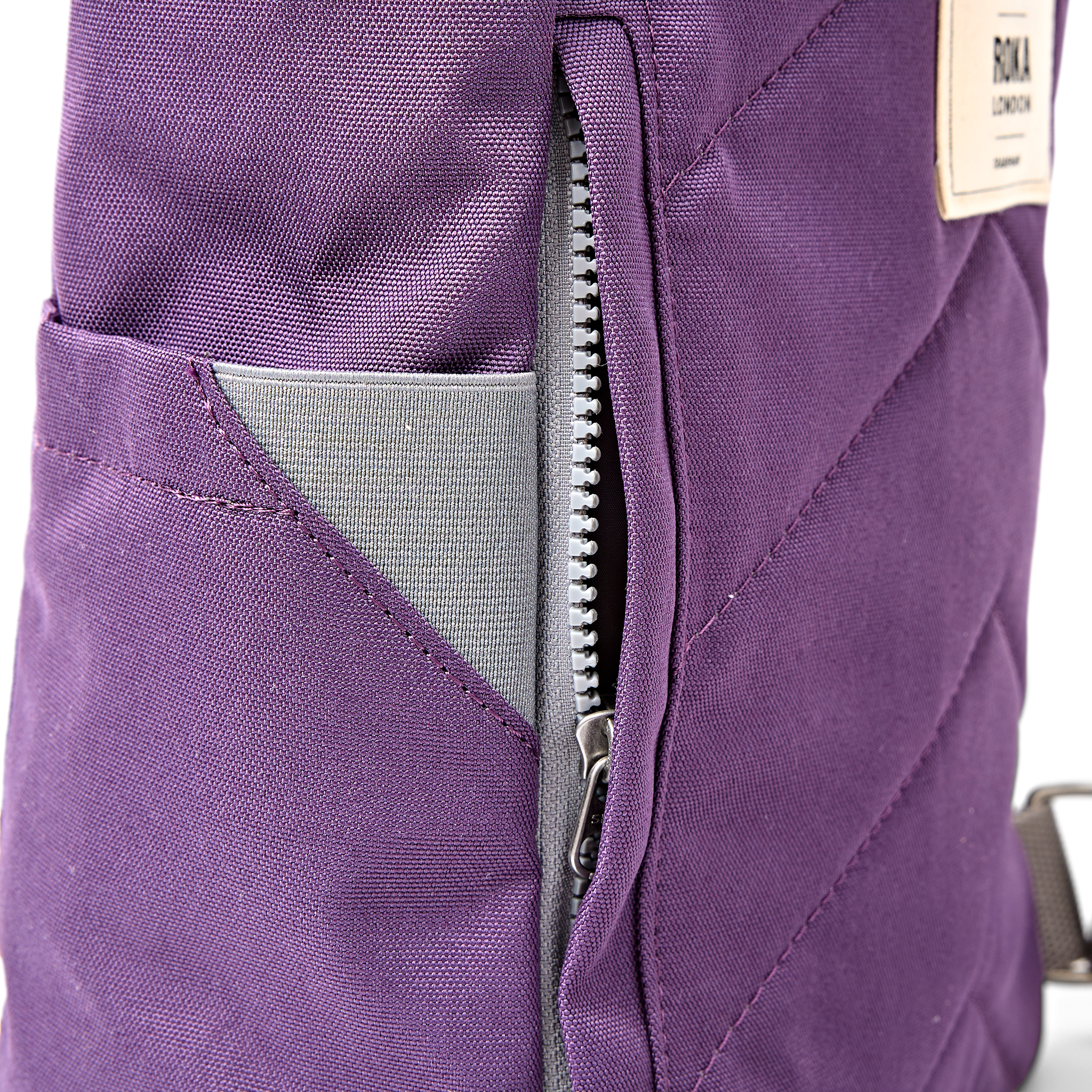 Roka London Finchley ryggsekk Deep Grape roll-top laptop