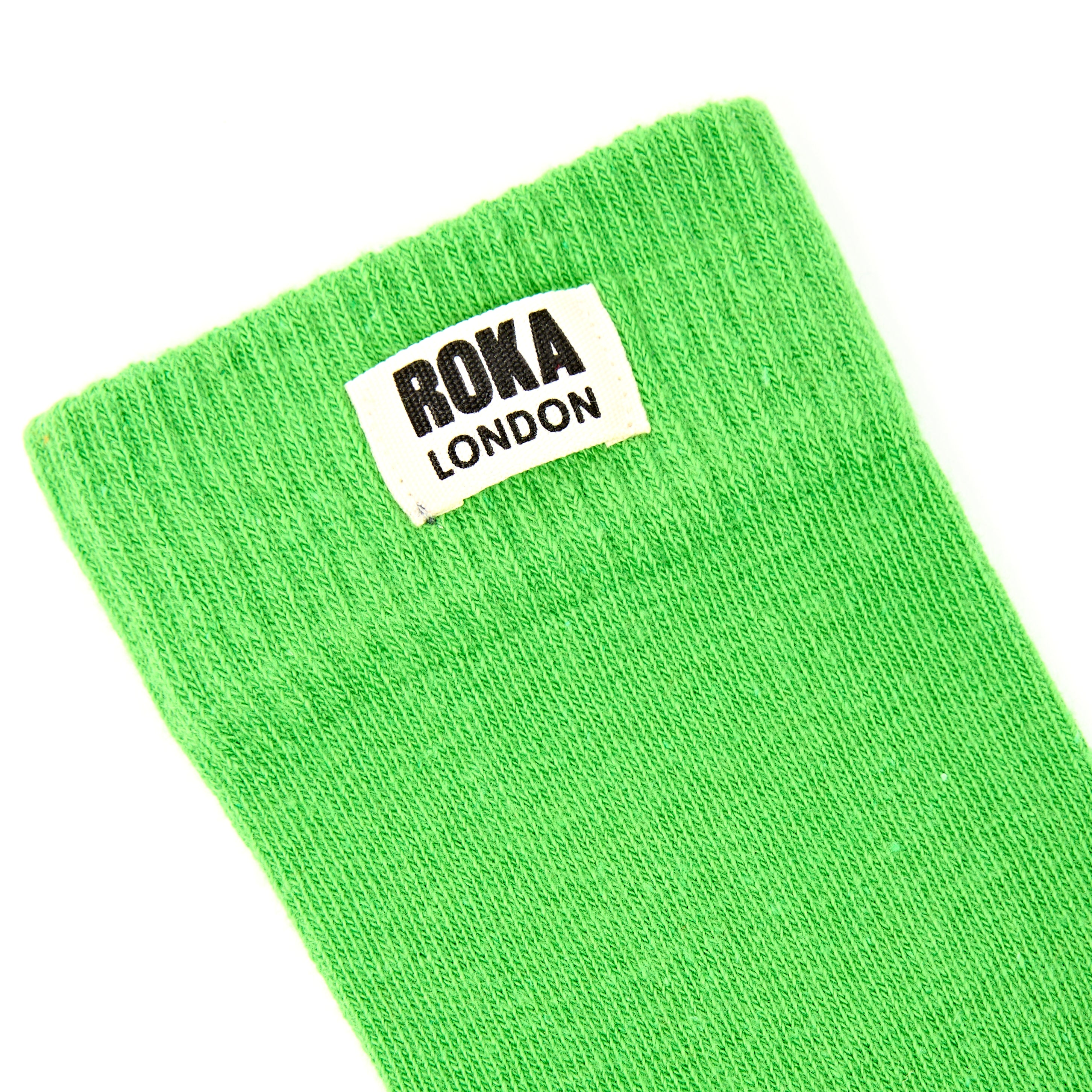 Roka London Wimbledon sokker lime UK 3-8 økologisk bomull