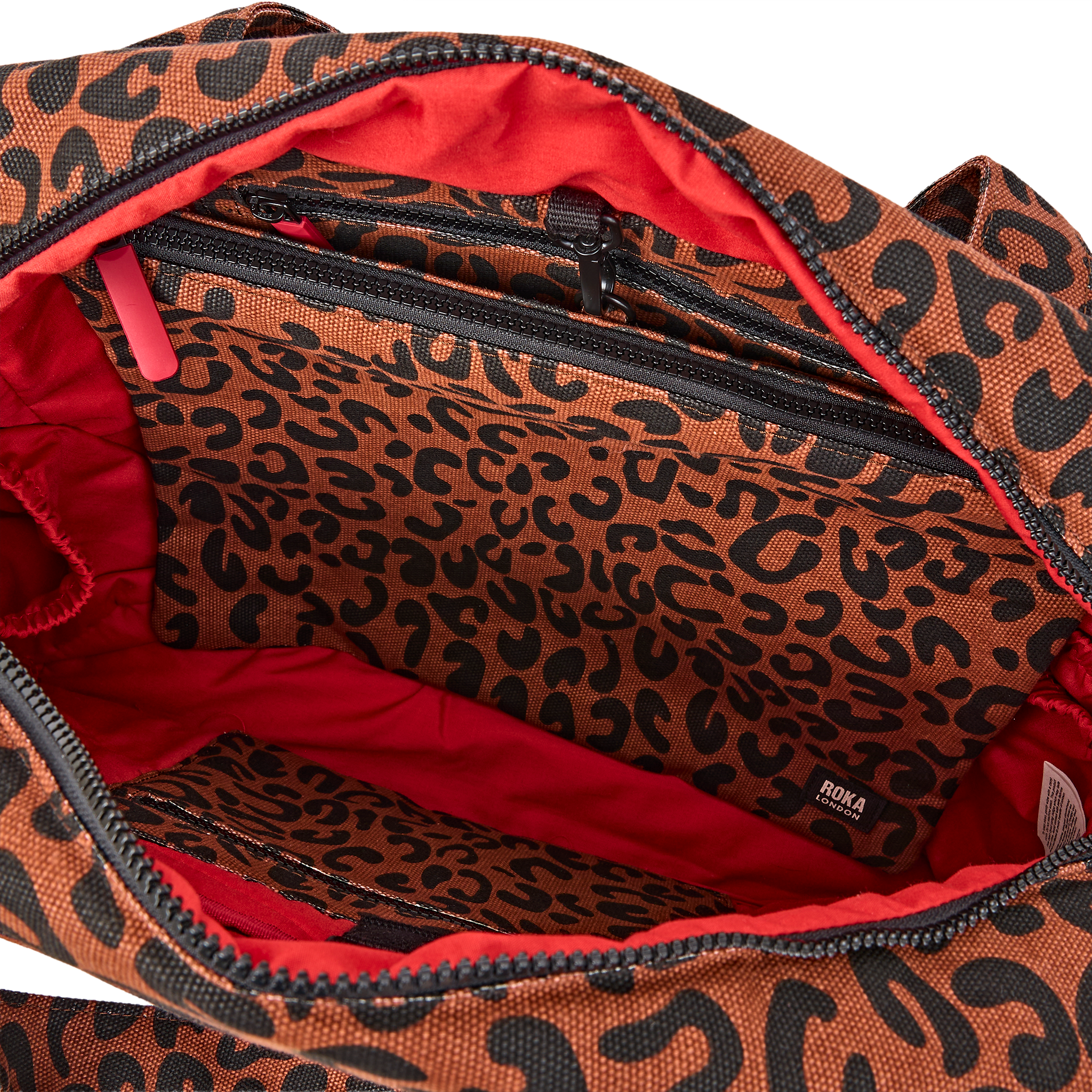 Roka London Somerset skulderveske Large scarlet leopard vanntett